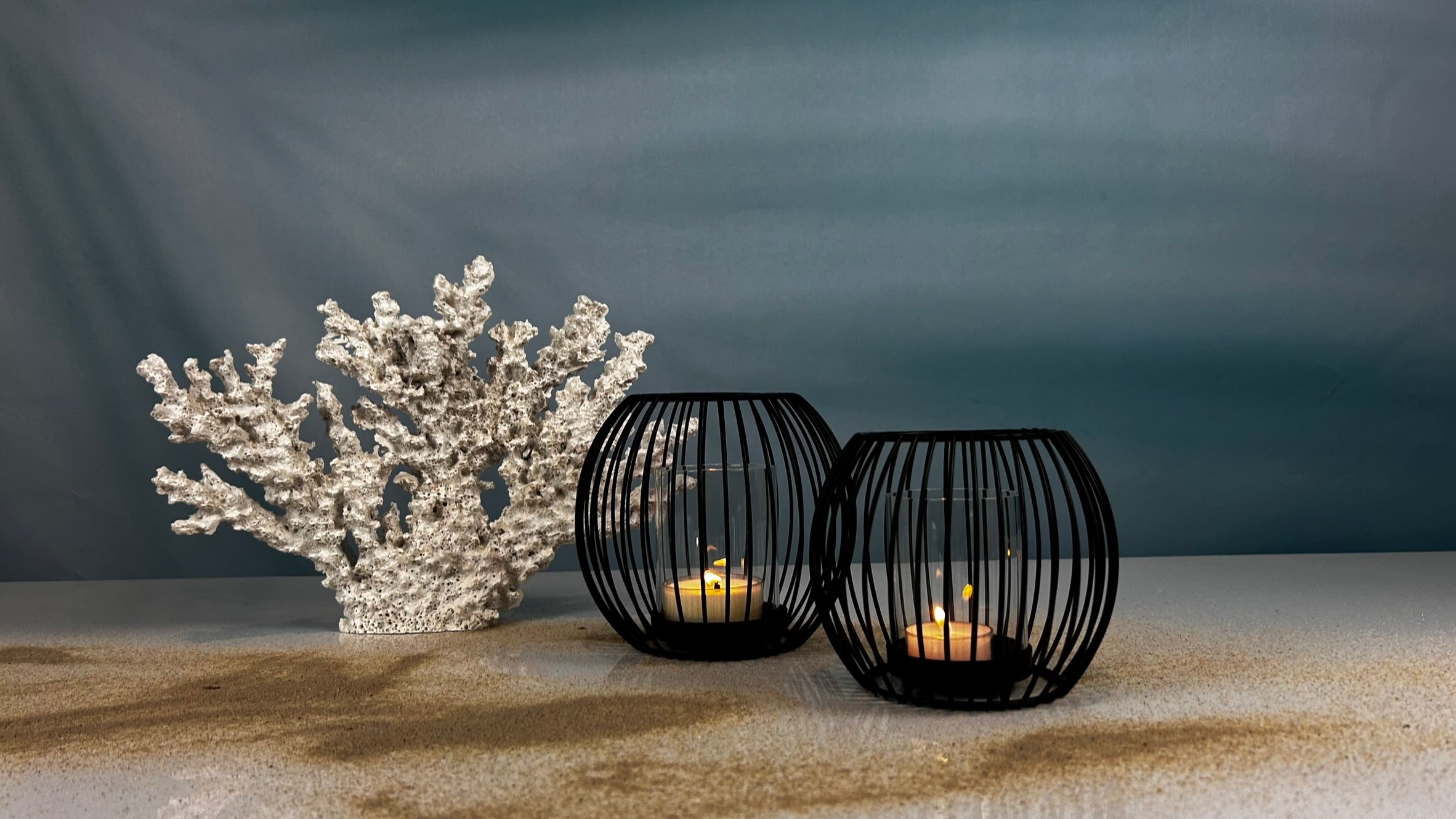 Tischlicht Dusk schwarz mit Glas