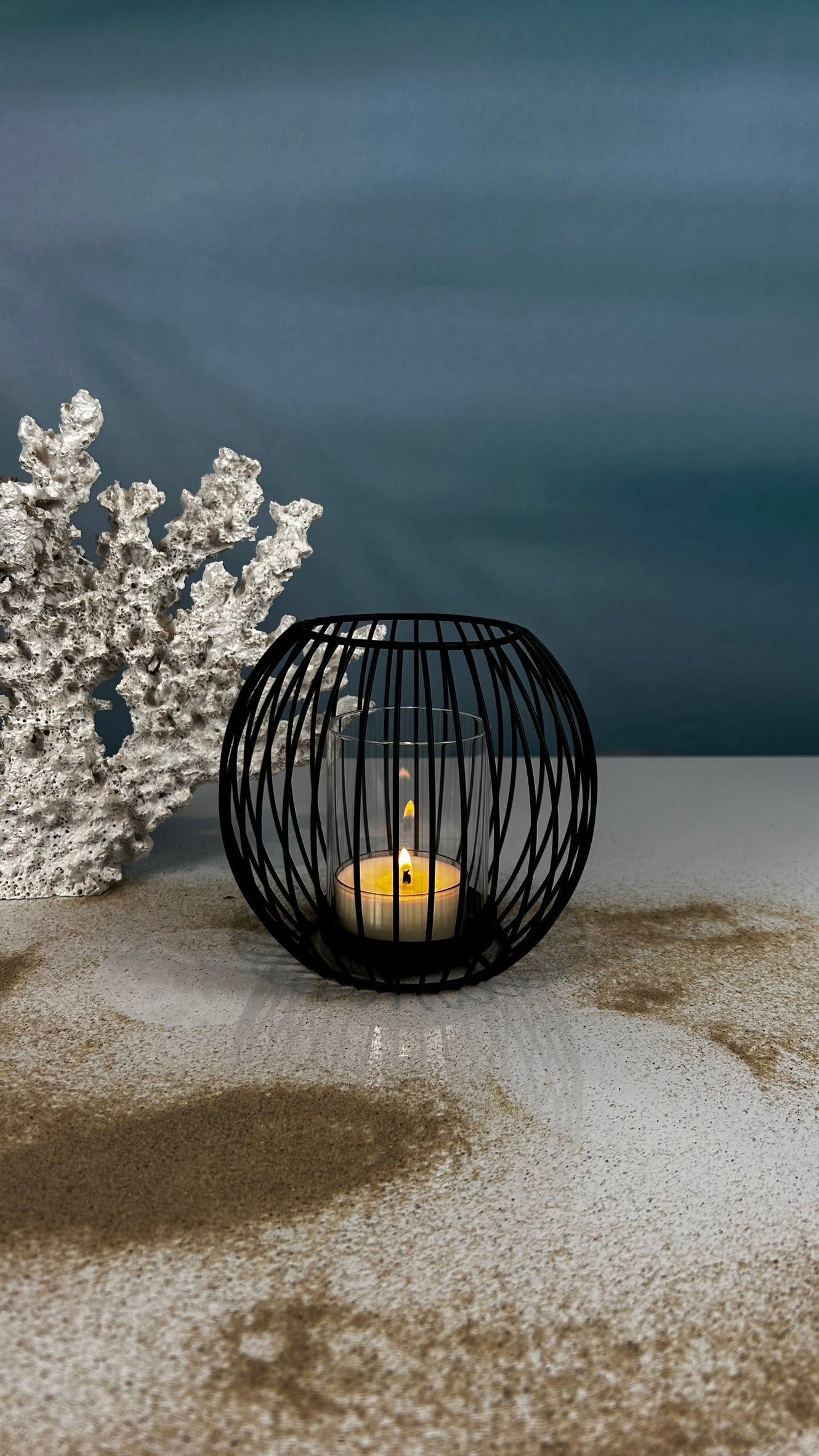 Tischlicht Dusk schwarz mit Glas