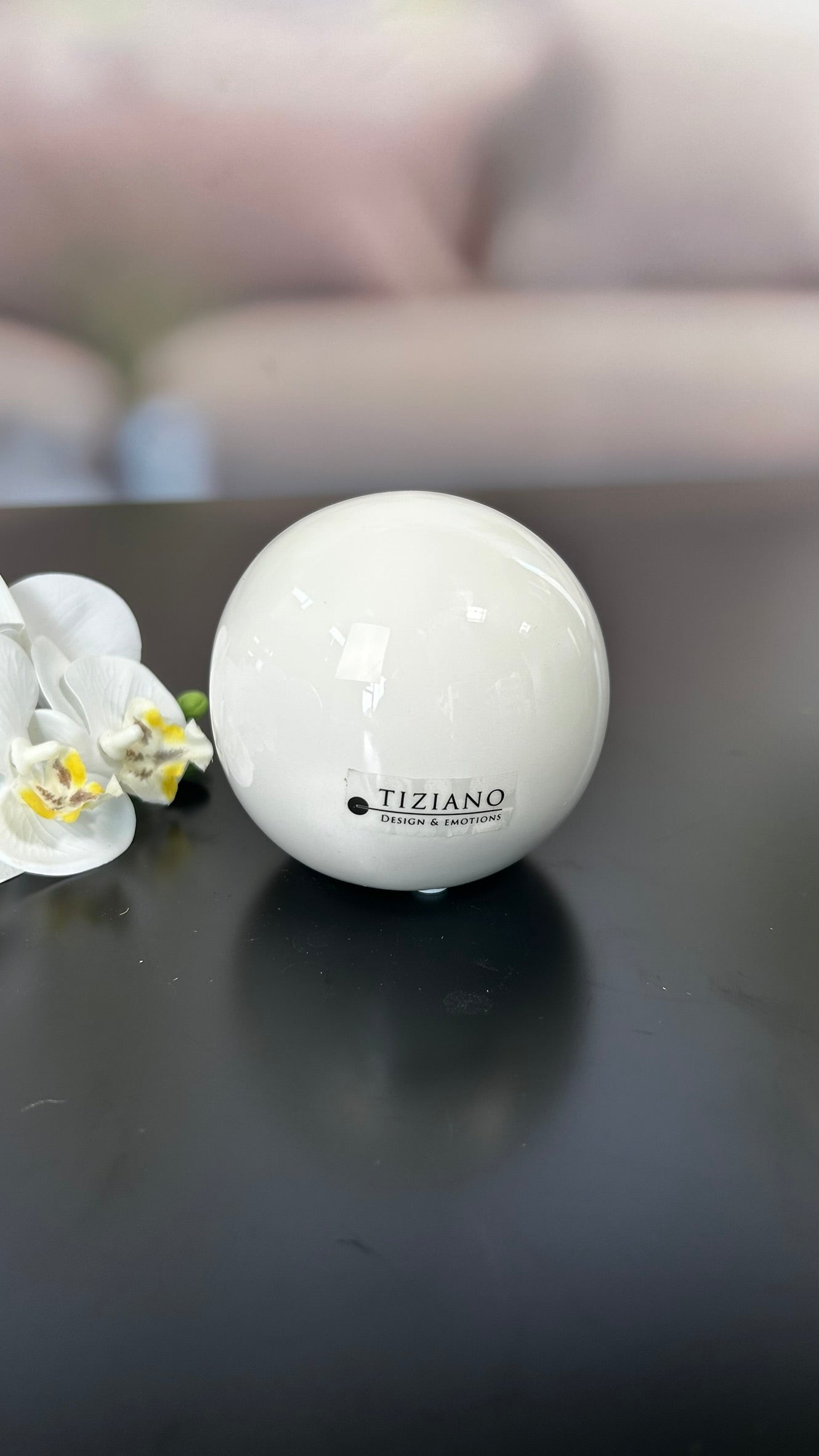 Deko Kugel Sfera creme-weiß