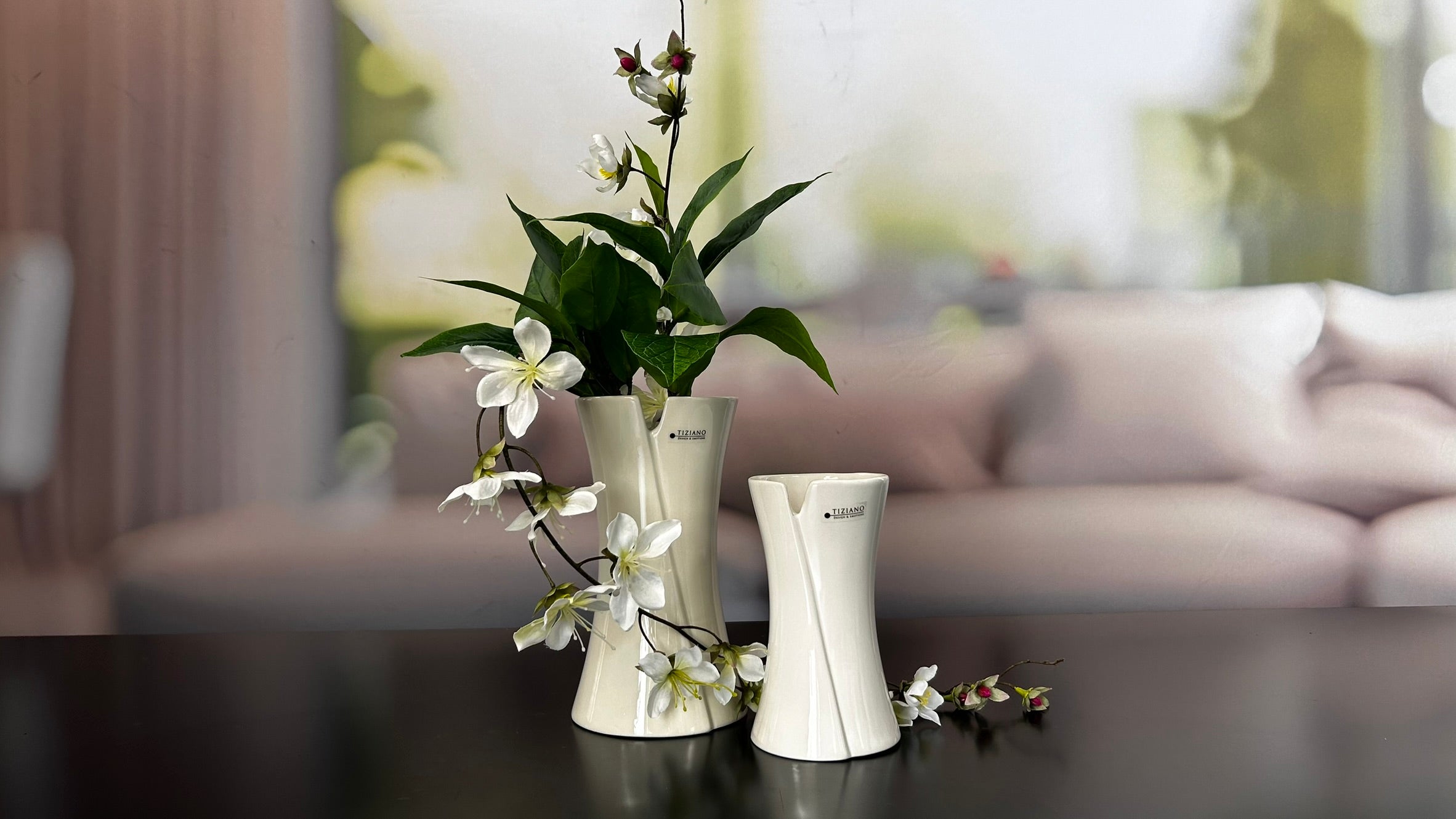 Vase Mondavio creme-weiß