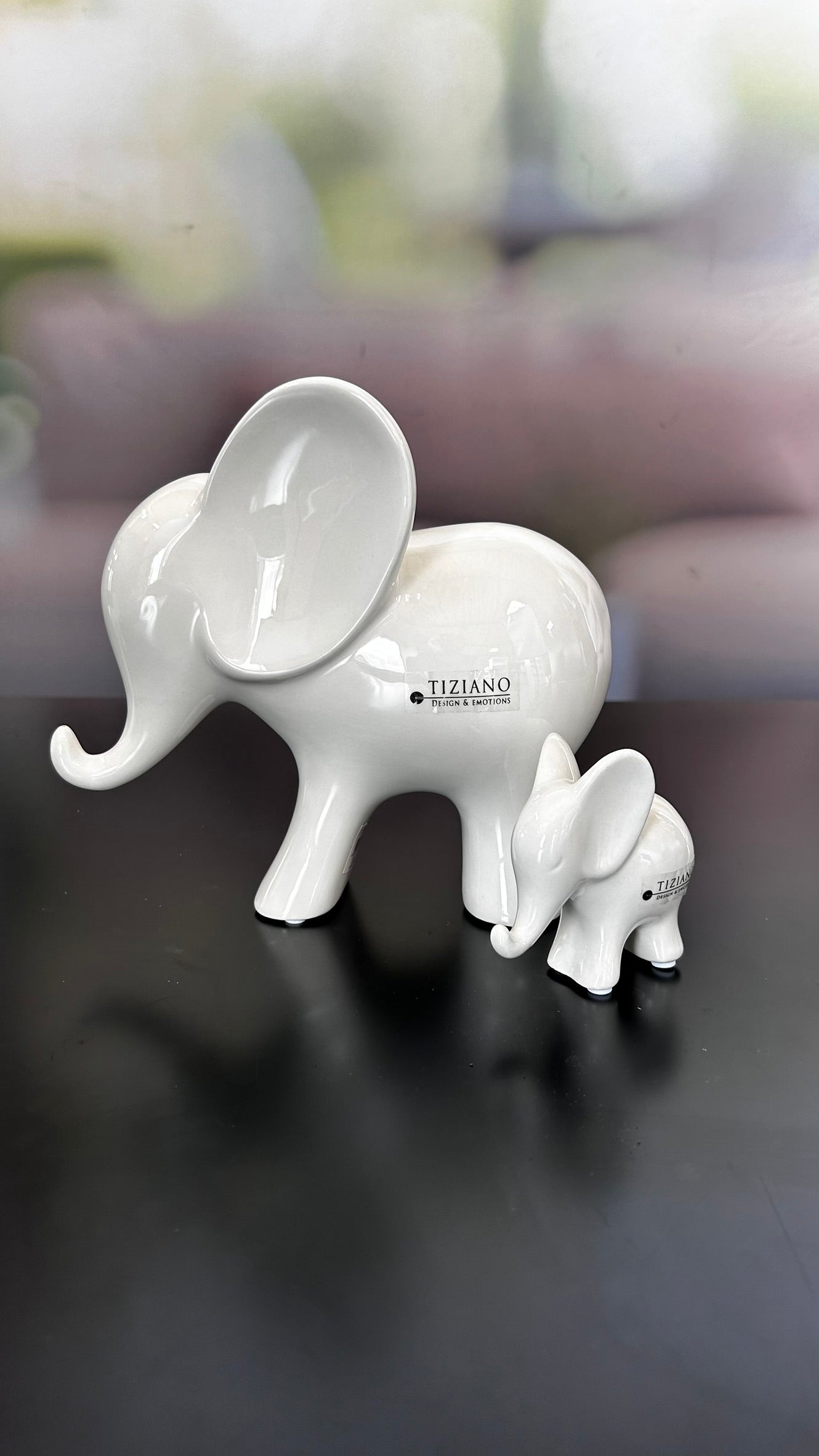 Deko Elefant Leon stehend weiß-creme