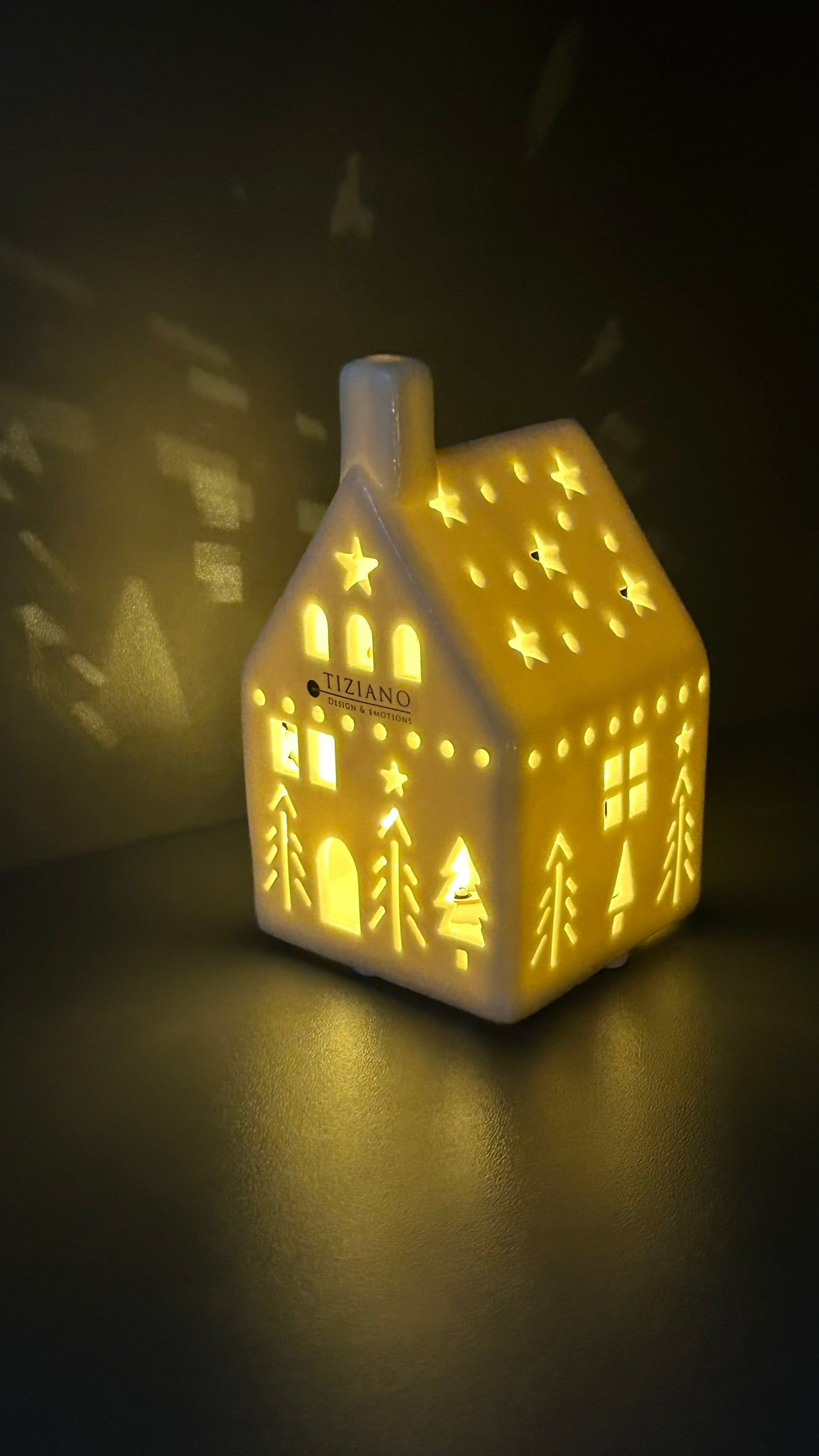 Deko Haus Ostia LED creme-weiß