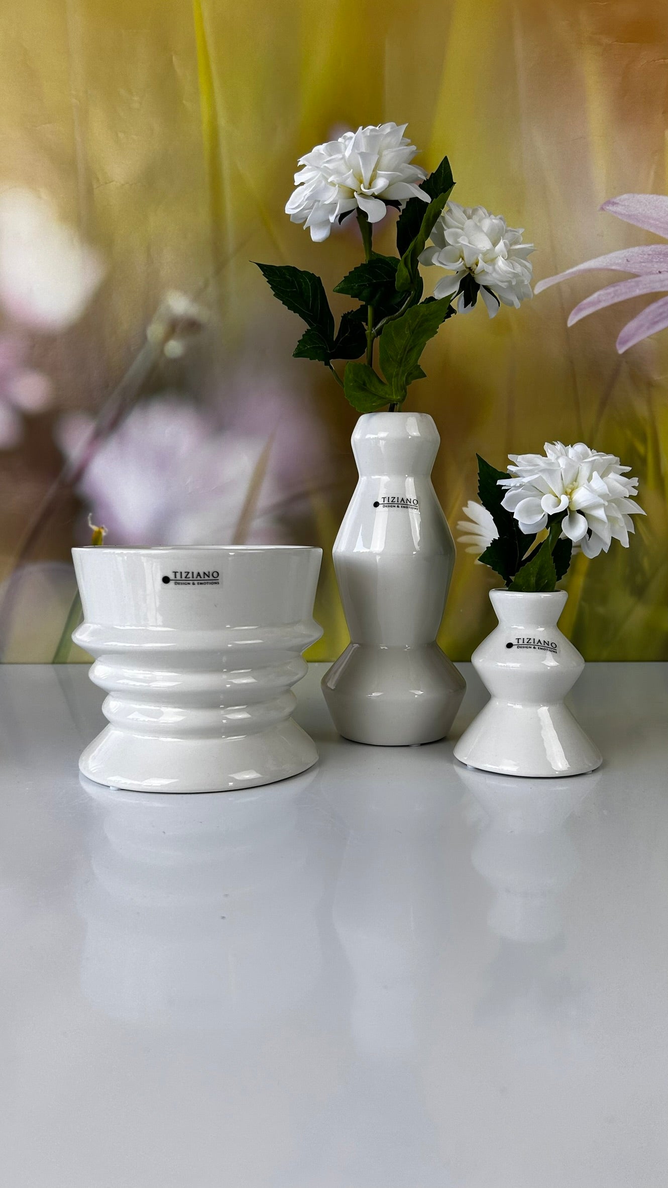 Vase Silandro creme-weiß
