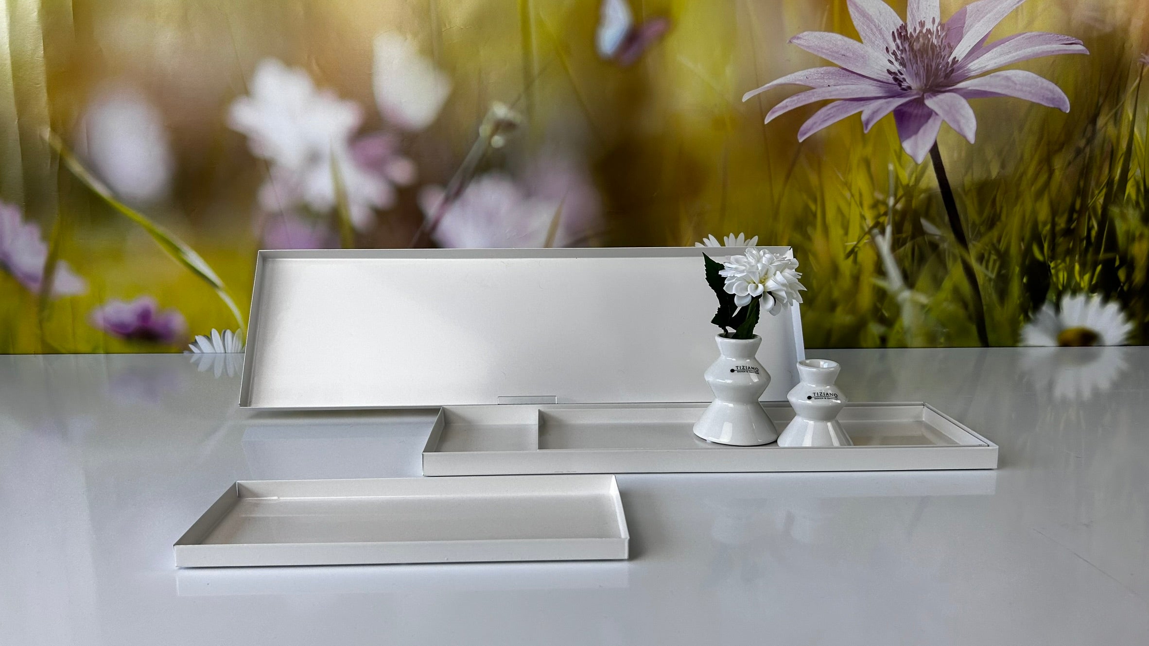 2er Set Metallschale Legri creme 30+40cm