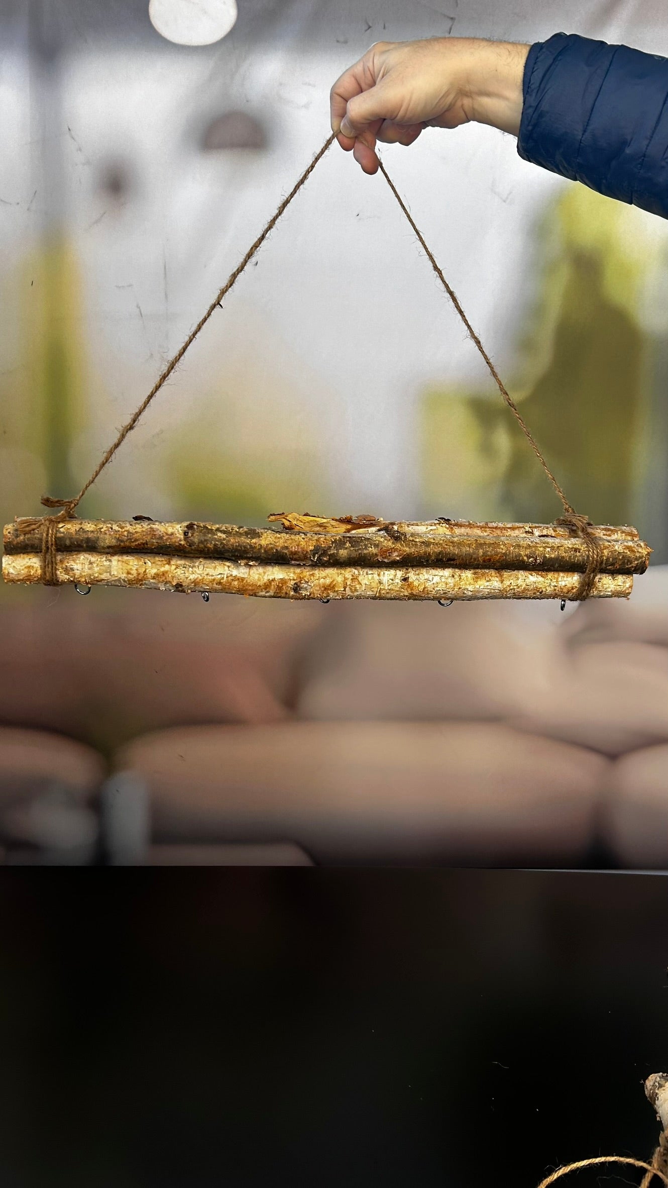 Holzhänger Bündel m. 3 Haken