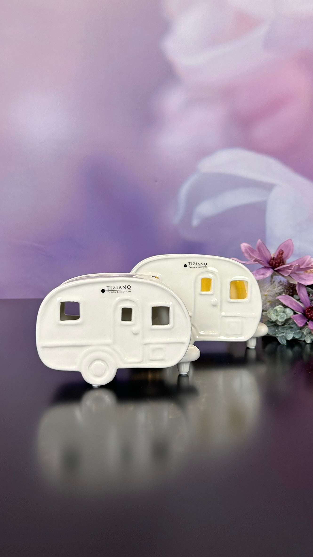 Deko Wohnwagen Caso 13cm creme-weiß