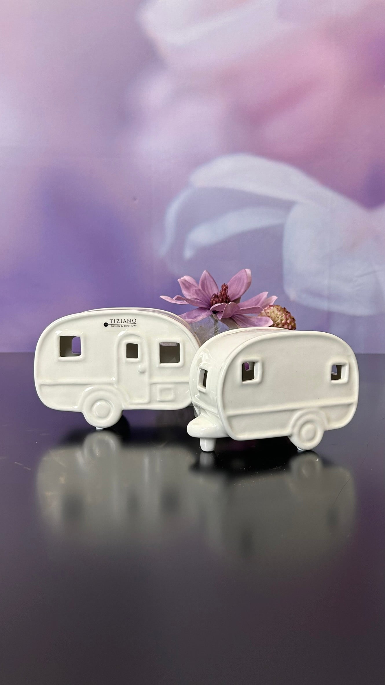 Deko Wohnwagen Caso 13cm creme-weiß