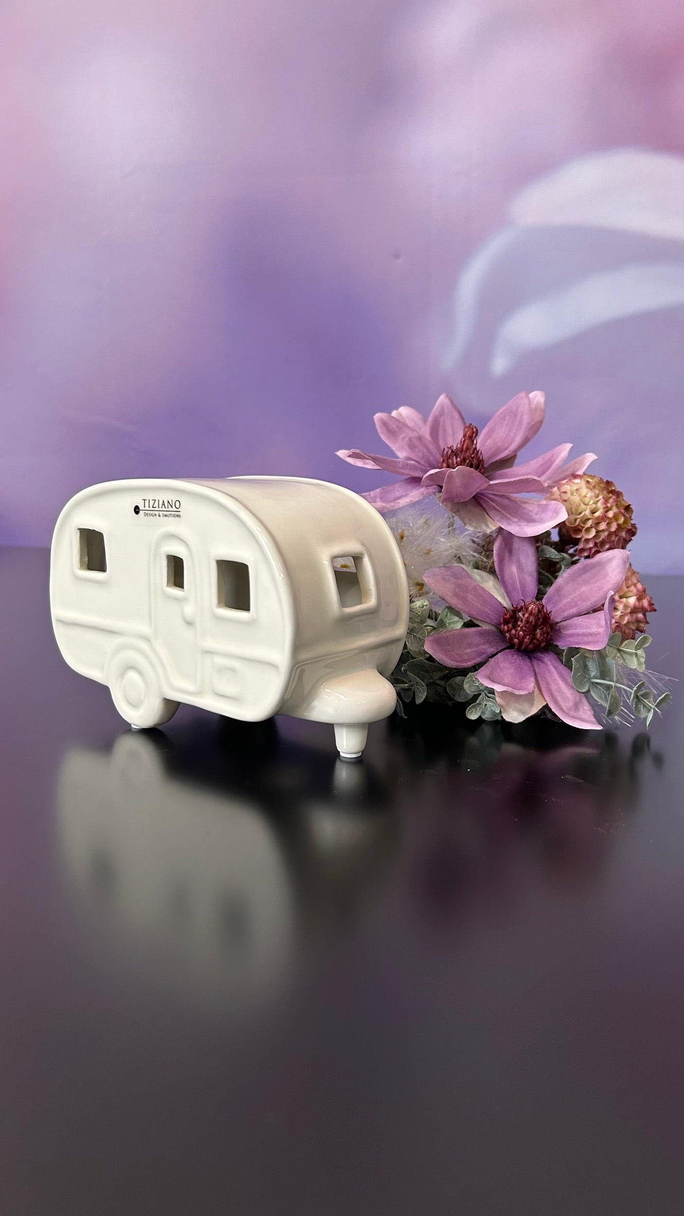 Deko Wohnwagen Caso 13cm creme-weiß