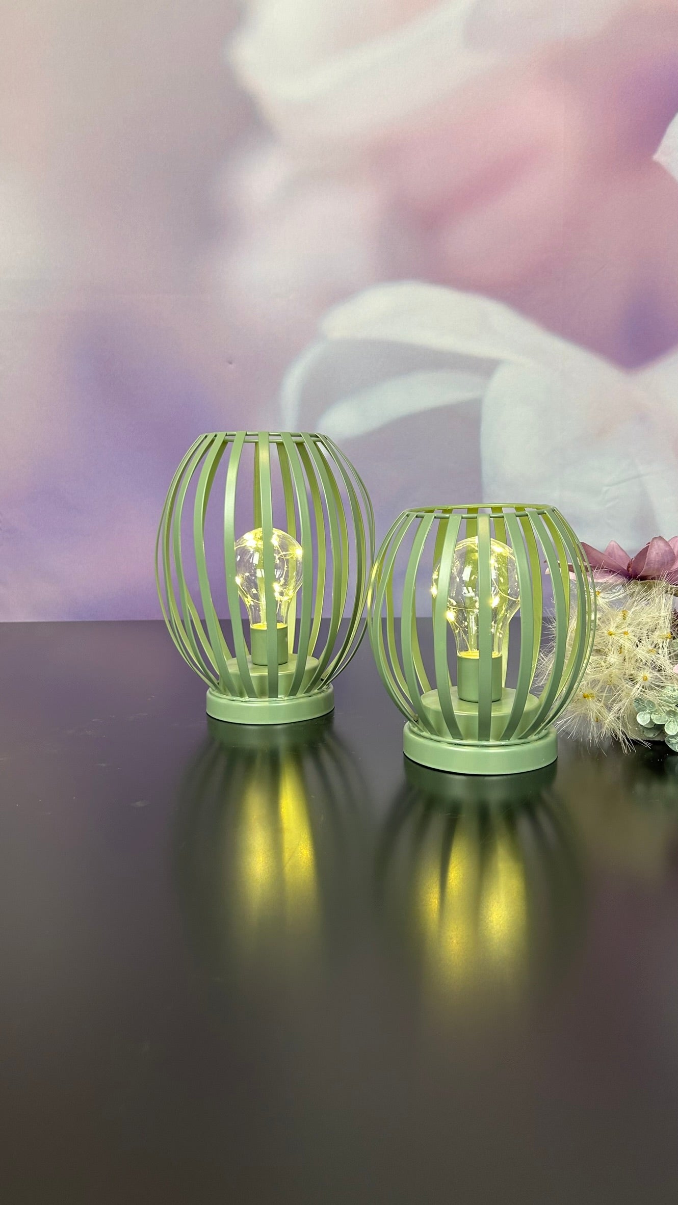 Lampe Glitter LED grün