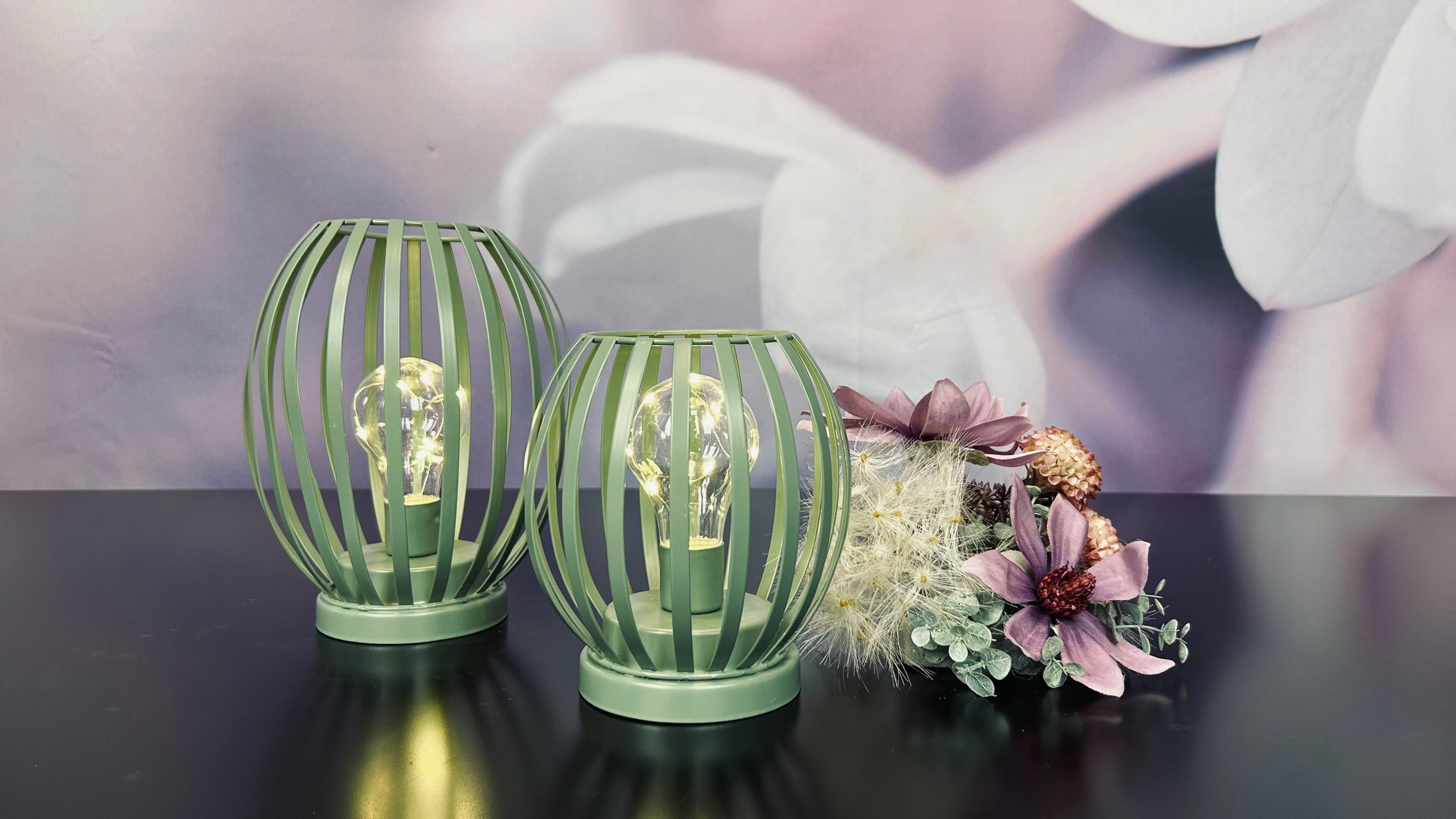 Lampe Glitter LED grün