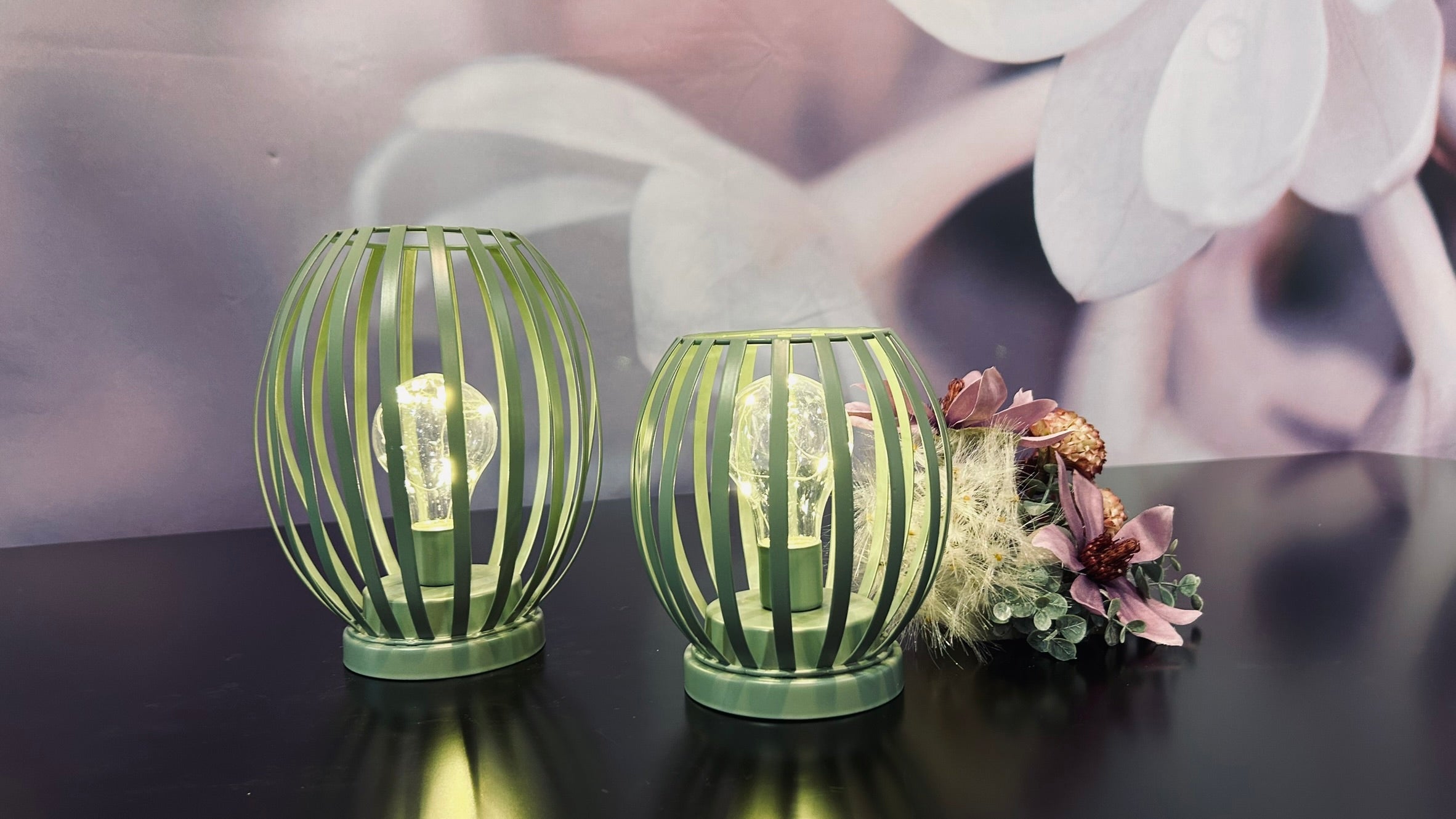 Lampe Glitter LED grün