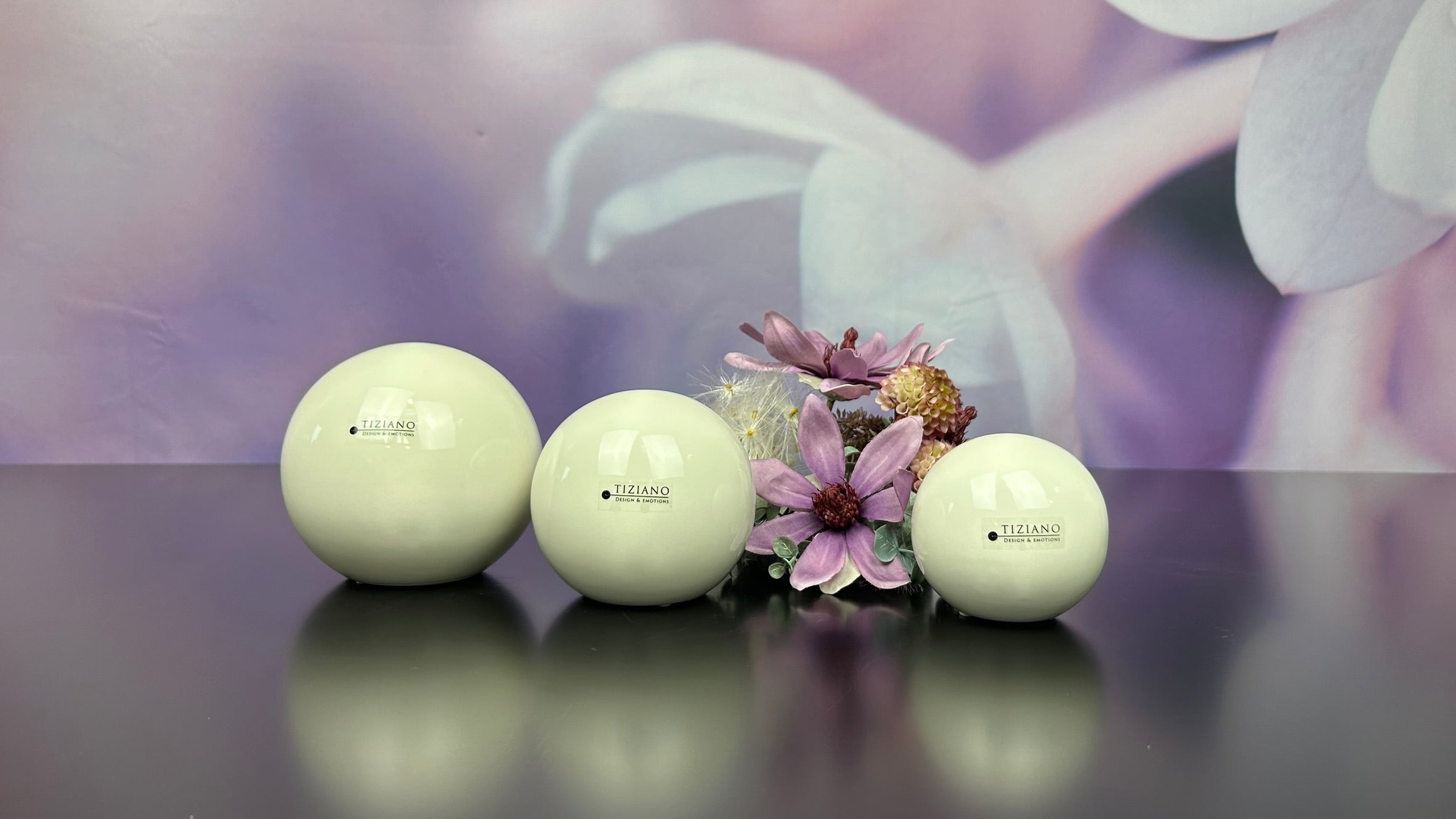 Deko Kugel Sfera creme-weiß