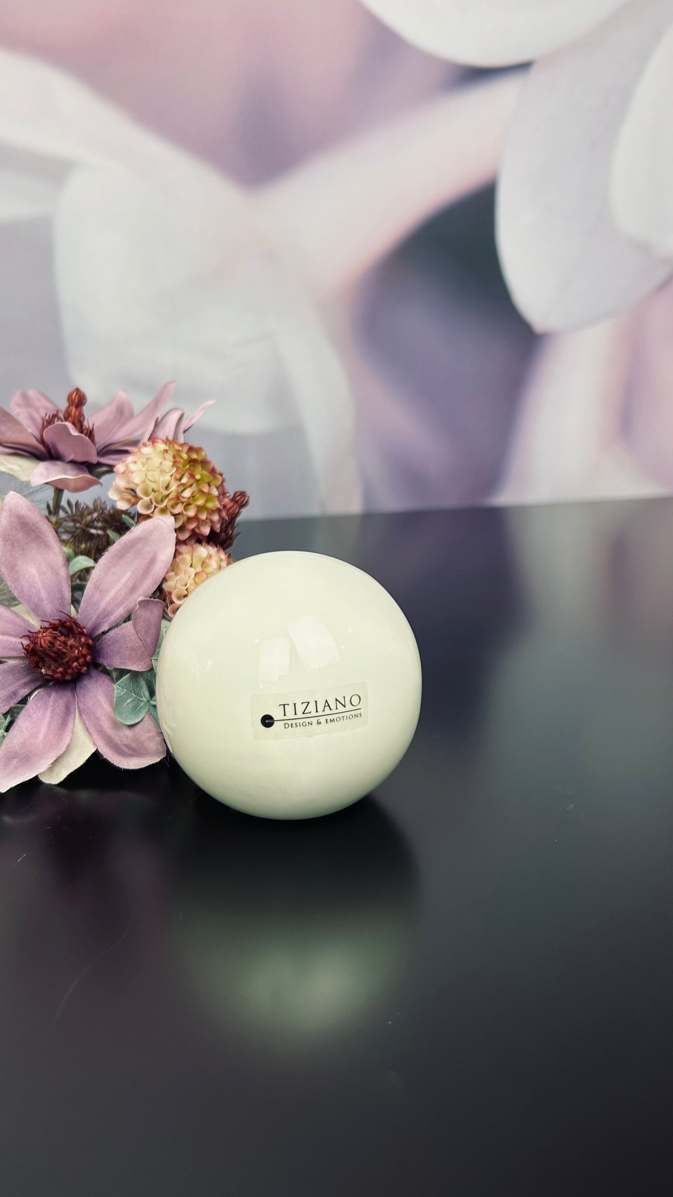 Deko Kugel Sfera creme-weiß