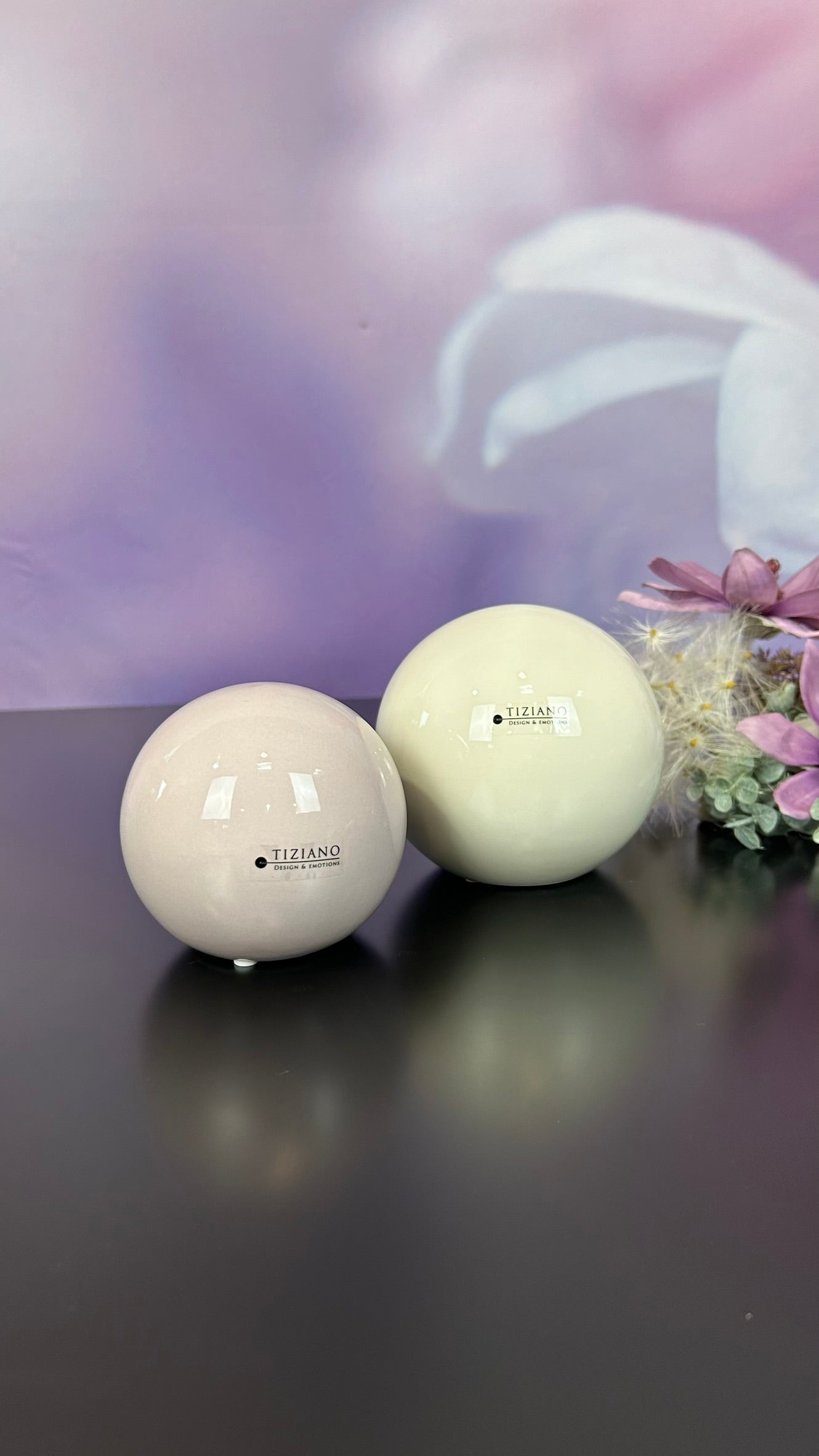 Deko Kugel Sfera creme-weiß