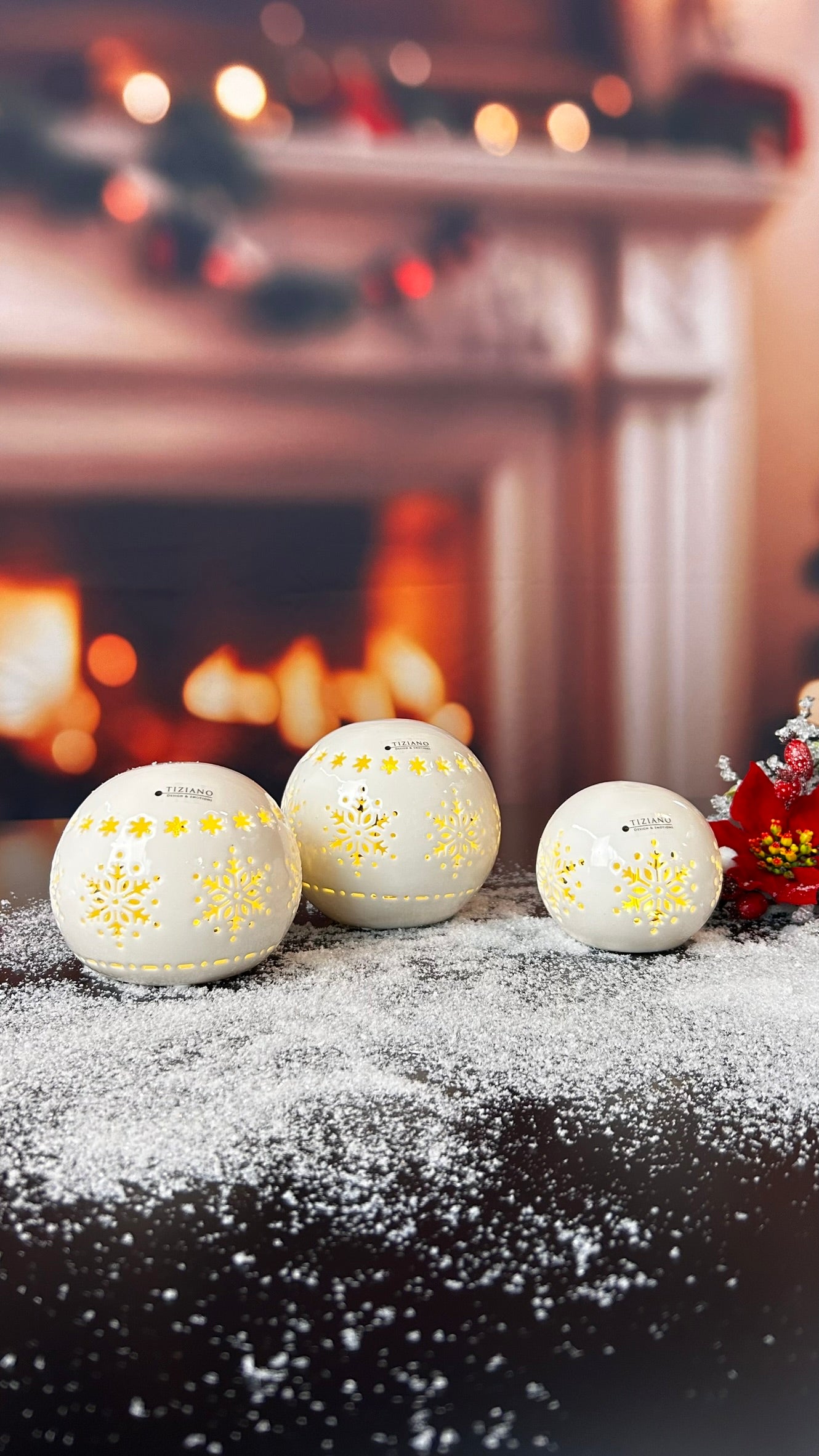 Deko Lichtkugel Splendore LED creme-weiß – Tiziano Home