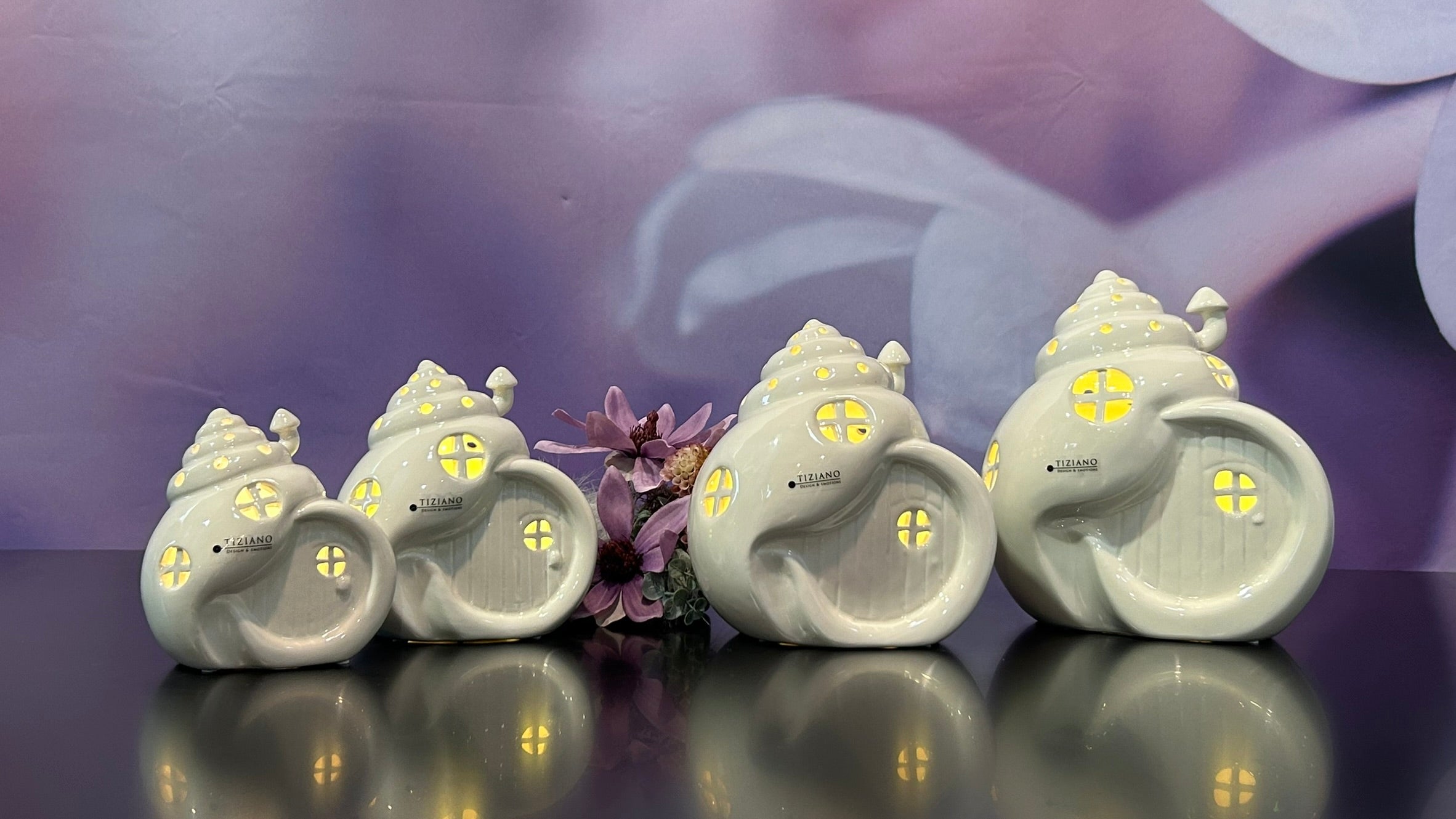 Schneckenhaus Gardola LED creme-weiß