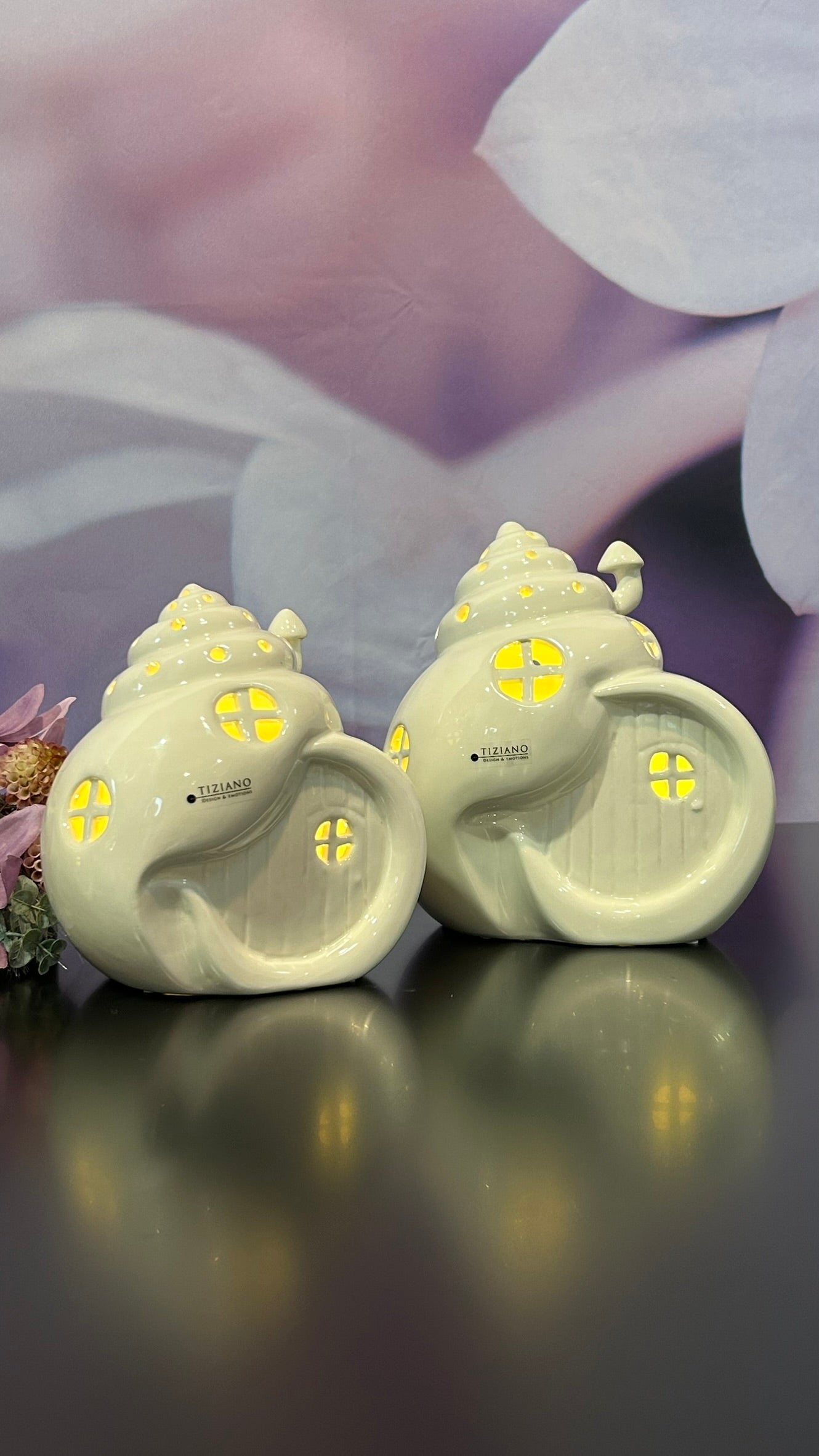 Schneckenhaus Gardola LED creme-weiß