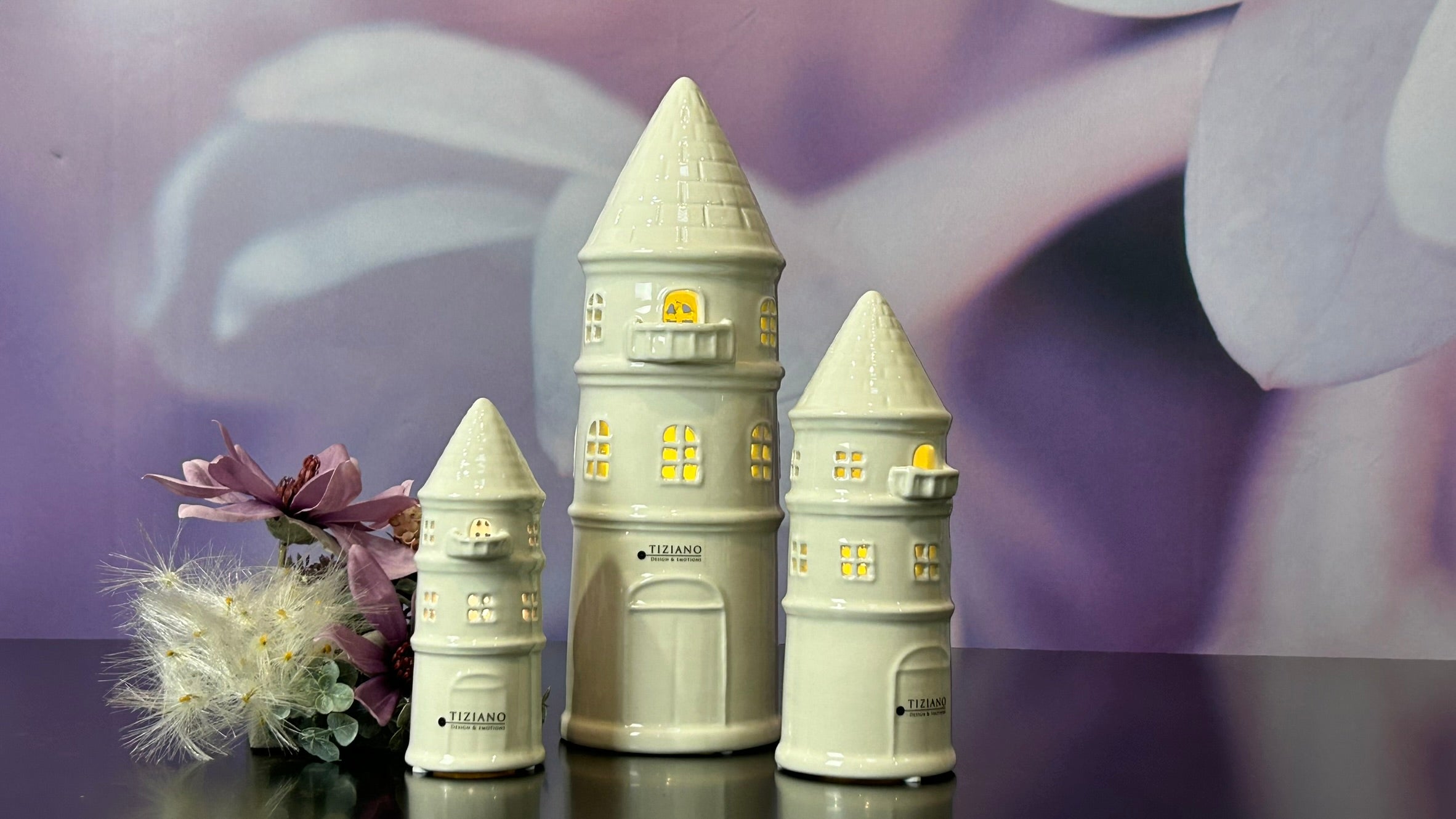 Turm Rapunzel LED creme-weiß