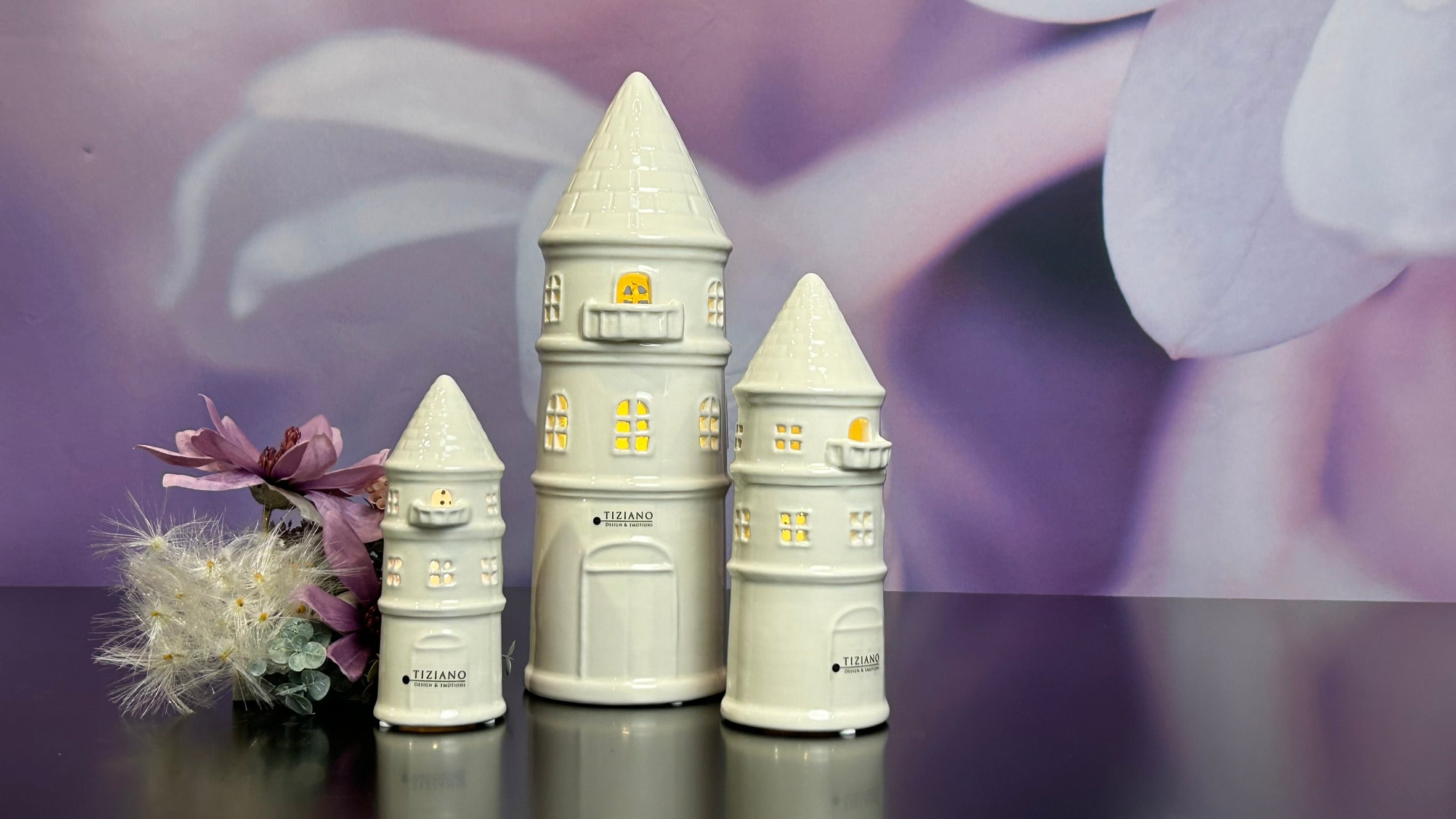 Turm Rapunzel LED creme-weiß