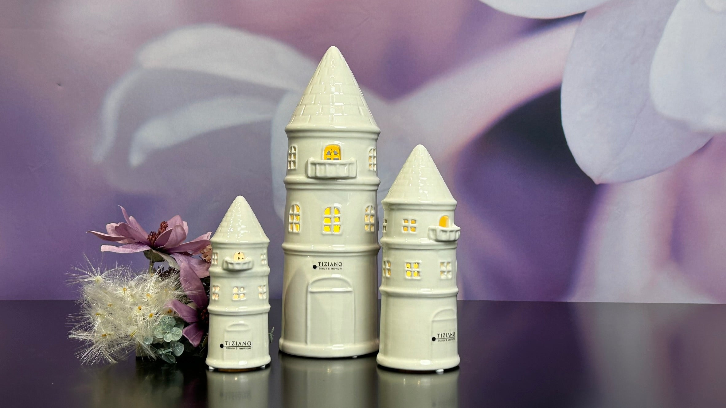 Turm Rapunzel LED creme-weiß