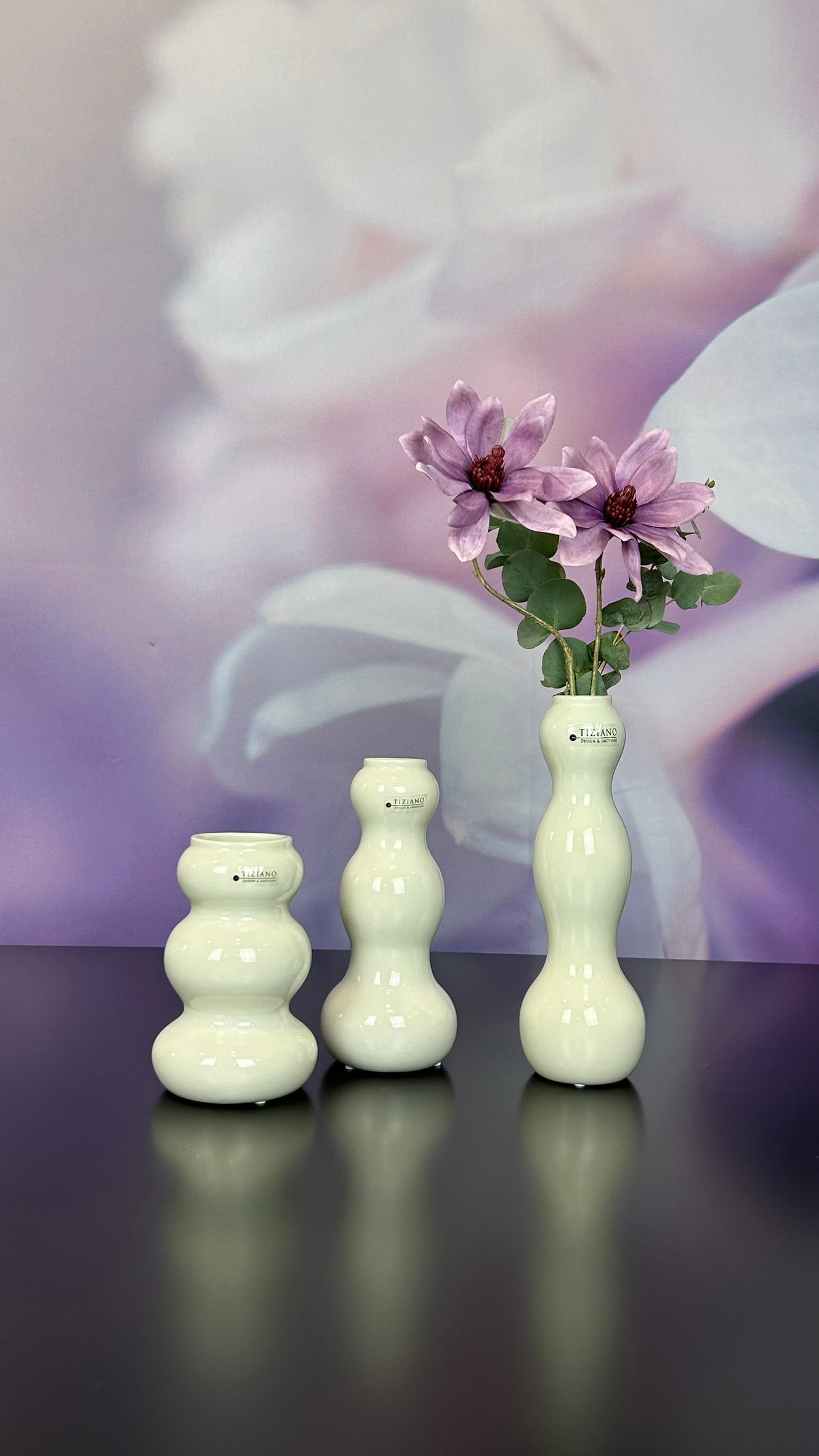 Vase Ronda creme-weiß