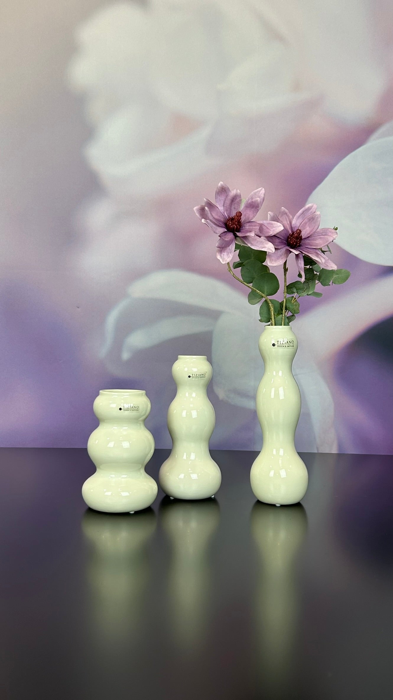 Vase Ronda creme-weiß