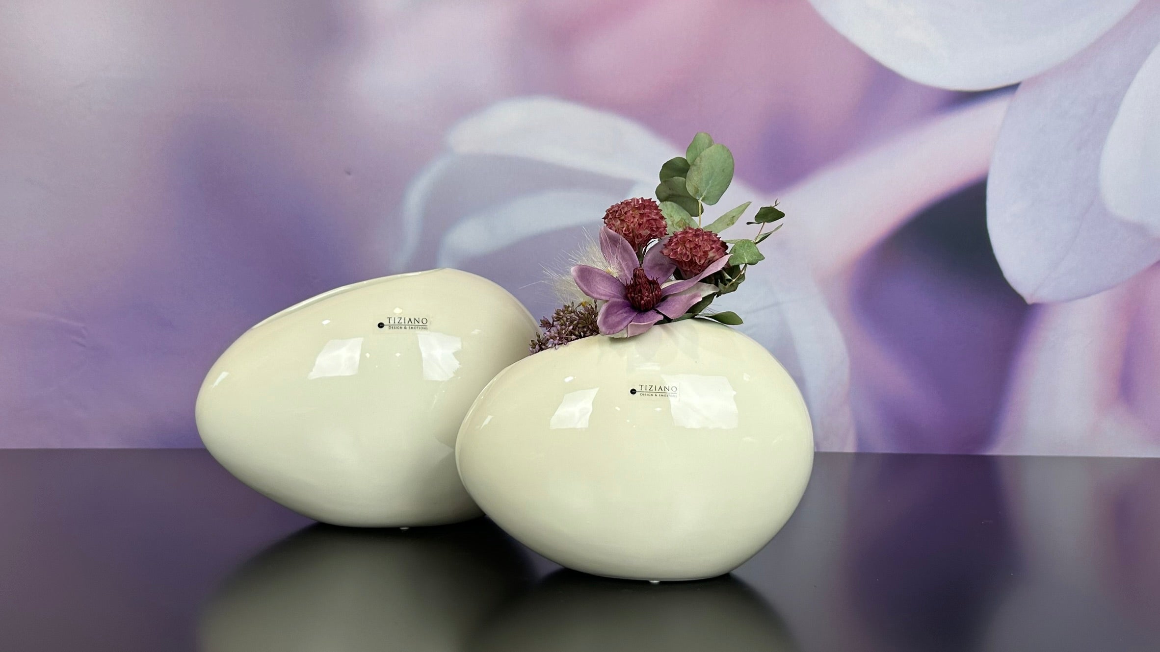 Vase Nettuno hoch creme-weiß