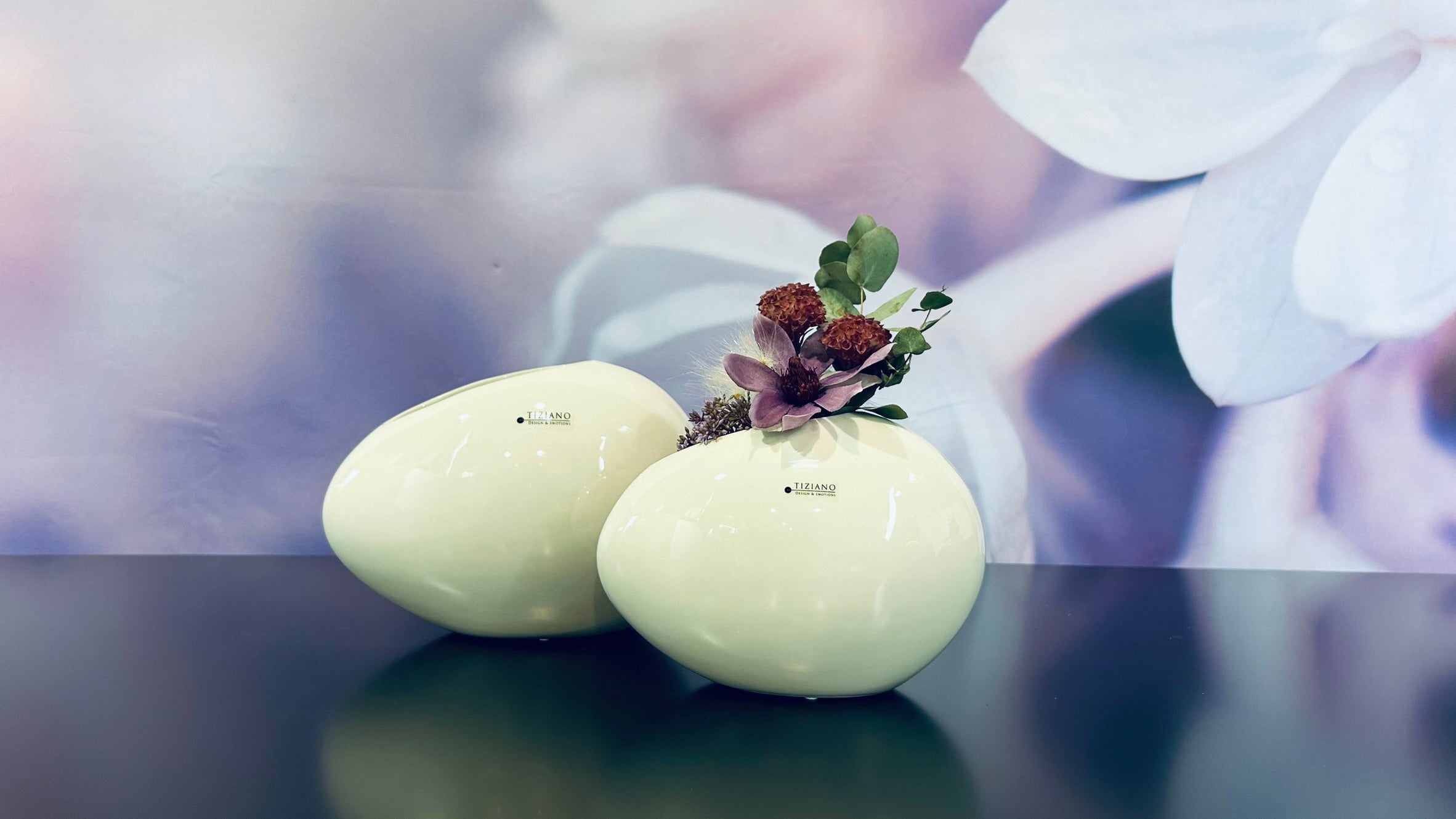 Vase Nettuno hoch creme-weiß