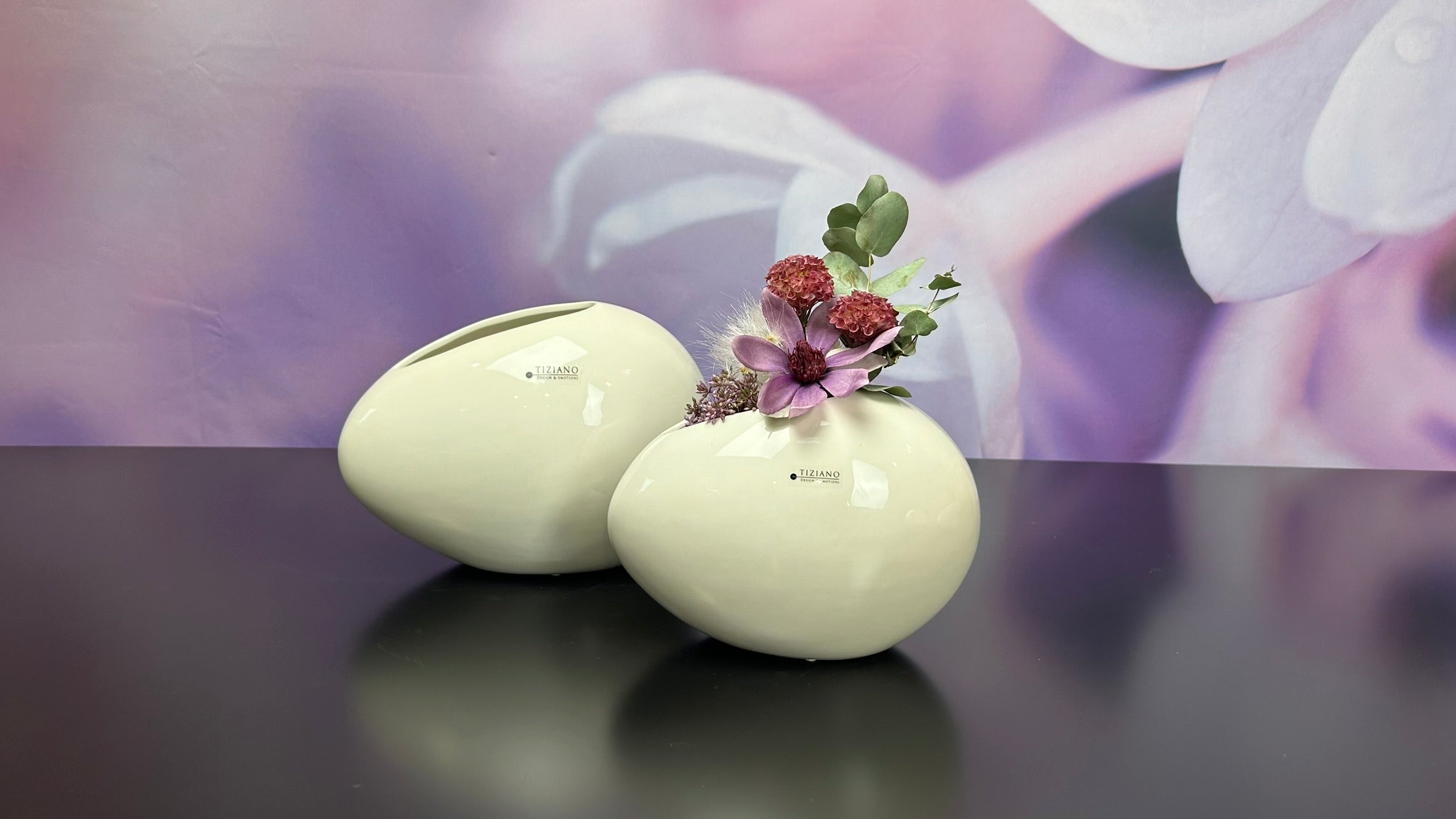 Vase Nettuno creme-weiß