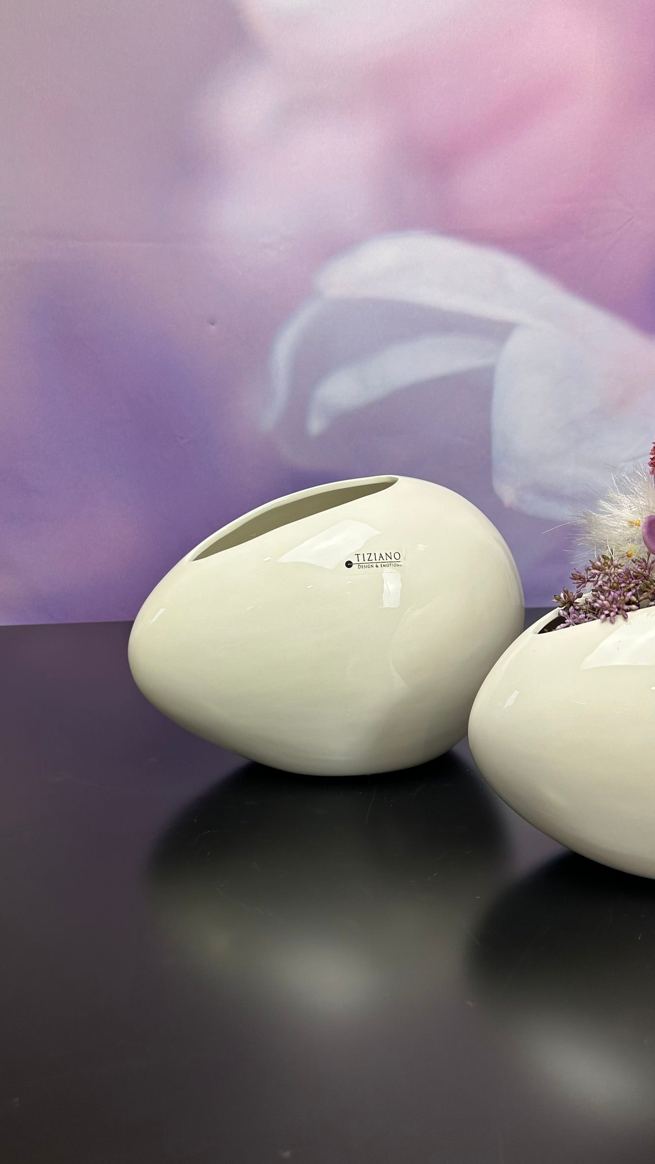 Vase Nettuno hoch creme-weiß