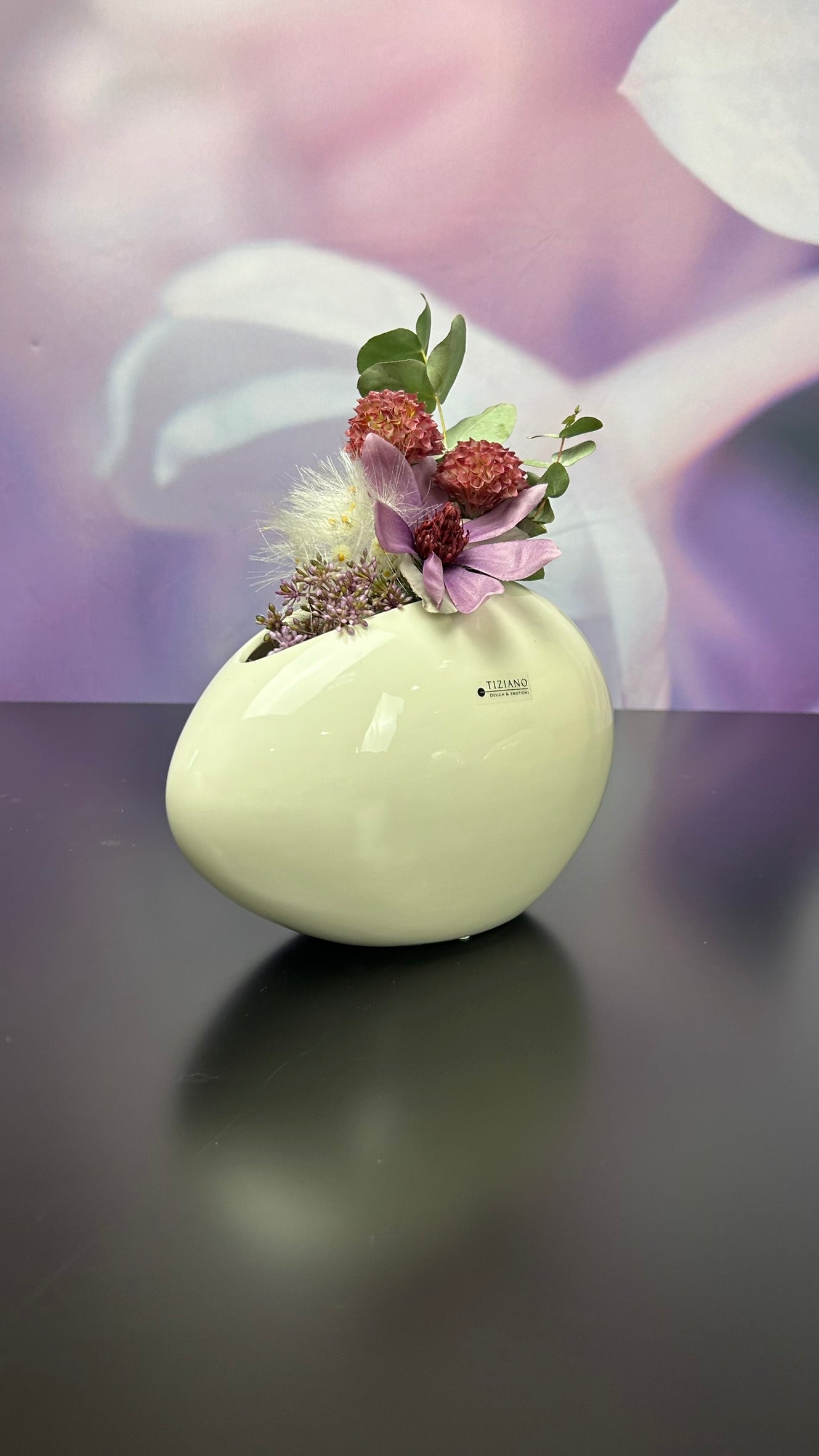 Vase Nettuno hoch creme-weiß