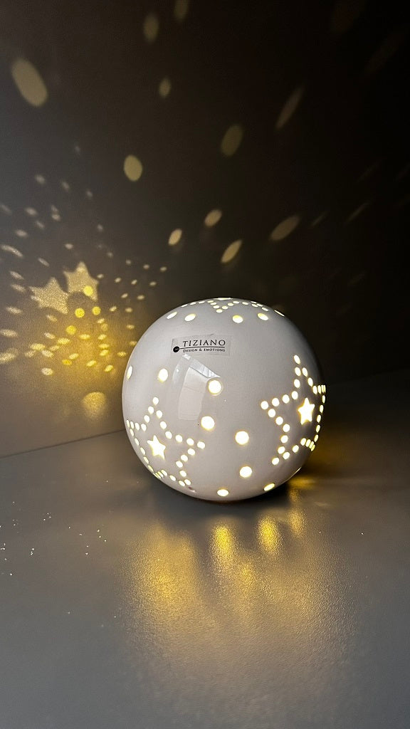 Deko Lichtkugel Tazzola creme LED