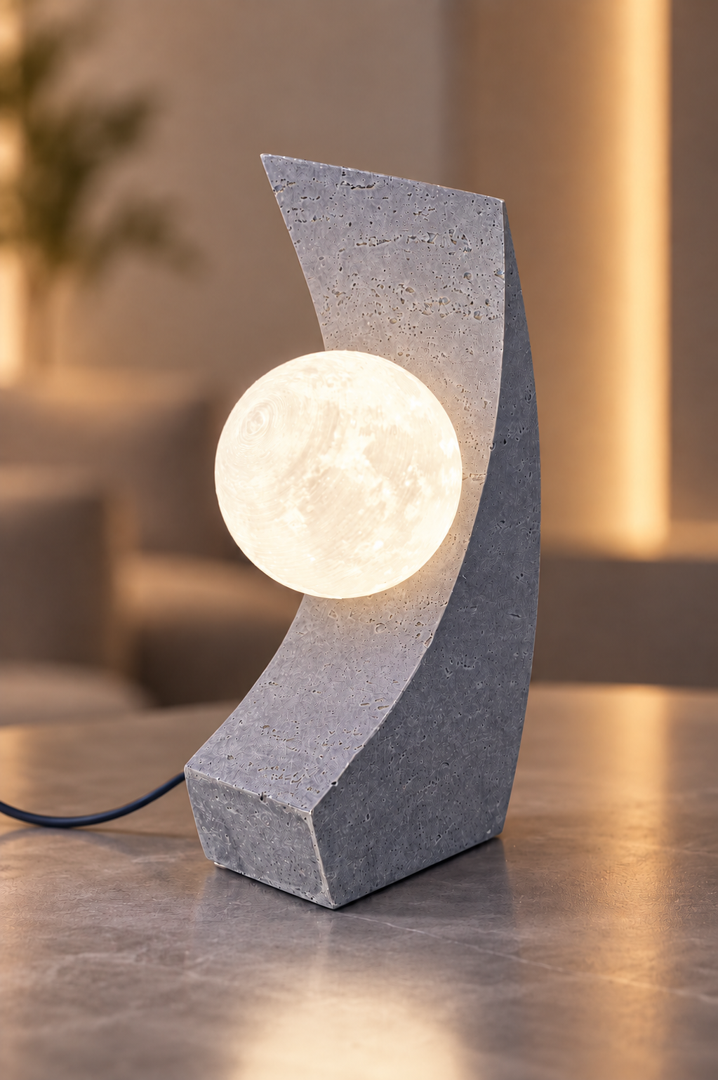 Akku-Tischlampe LED 30cm Stone anthrazit+USB Kabel