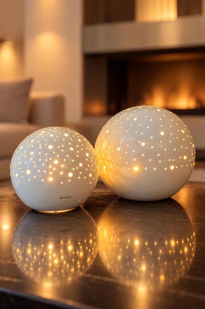 Lampe Padova Kugel weiß-creme