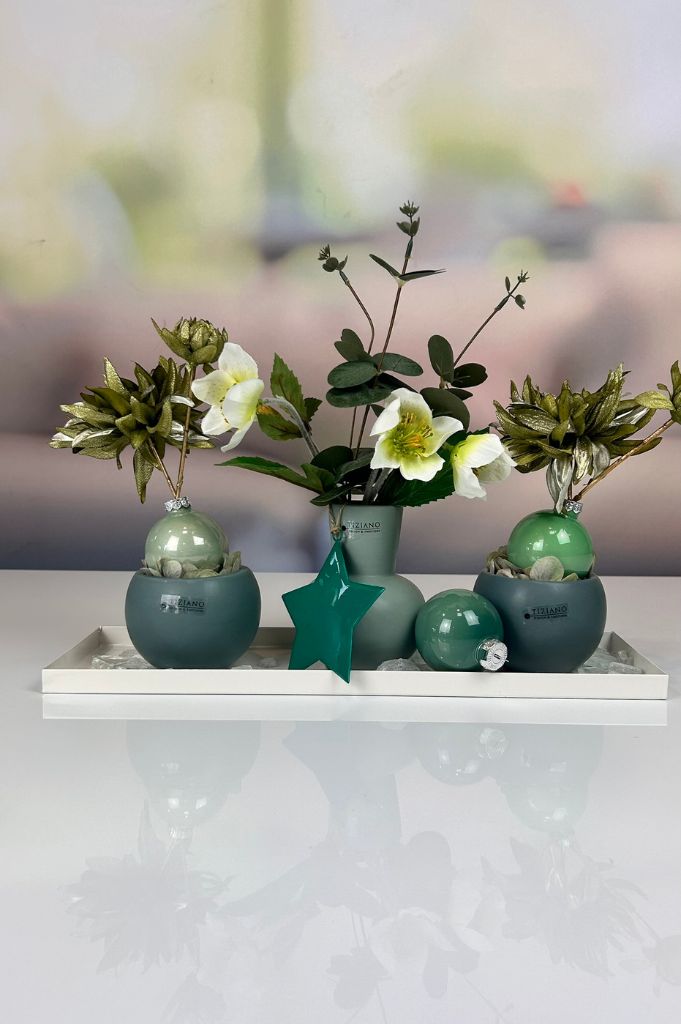 Metallschale Legri eckig creme-weiß