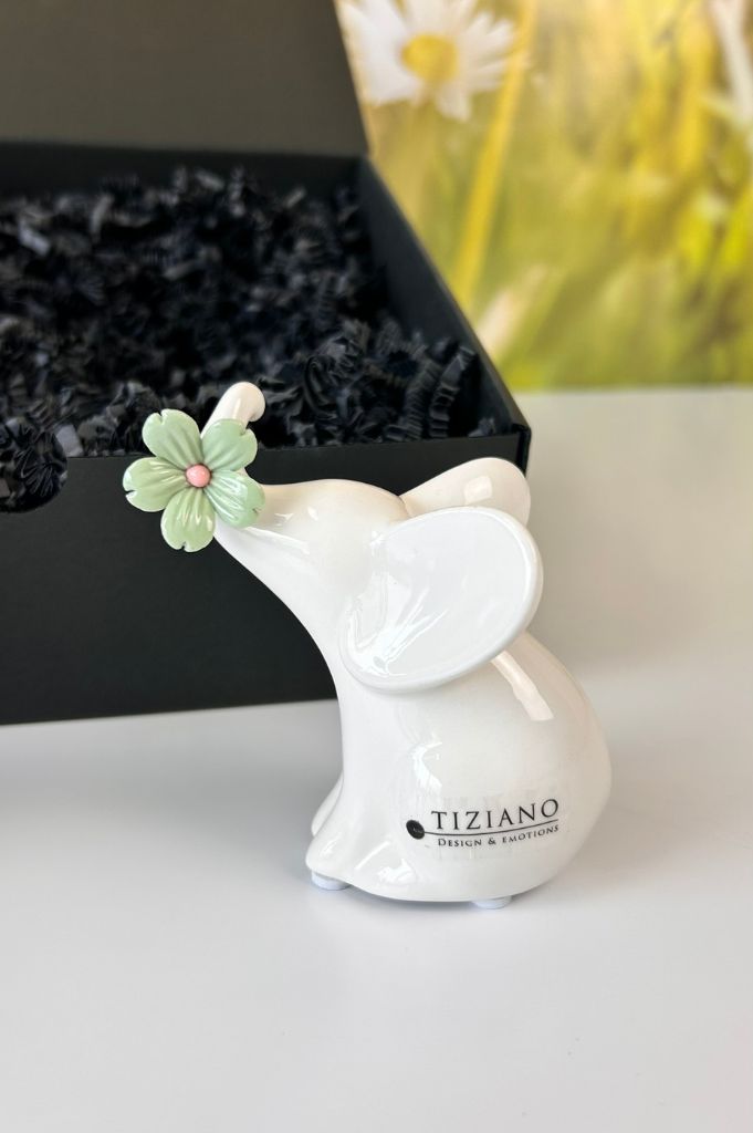 Geschenkbox Elefanten Leon mit Blume