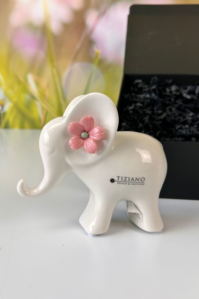 Geschenkbox Elefanten Leon mit Blume