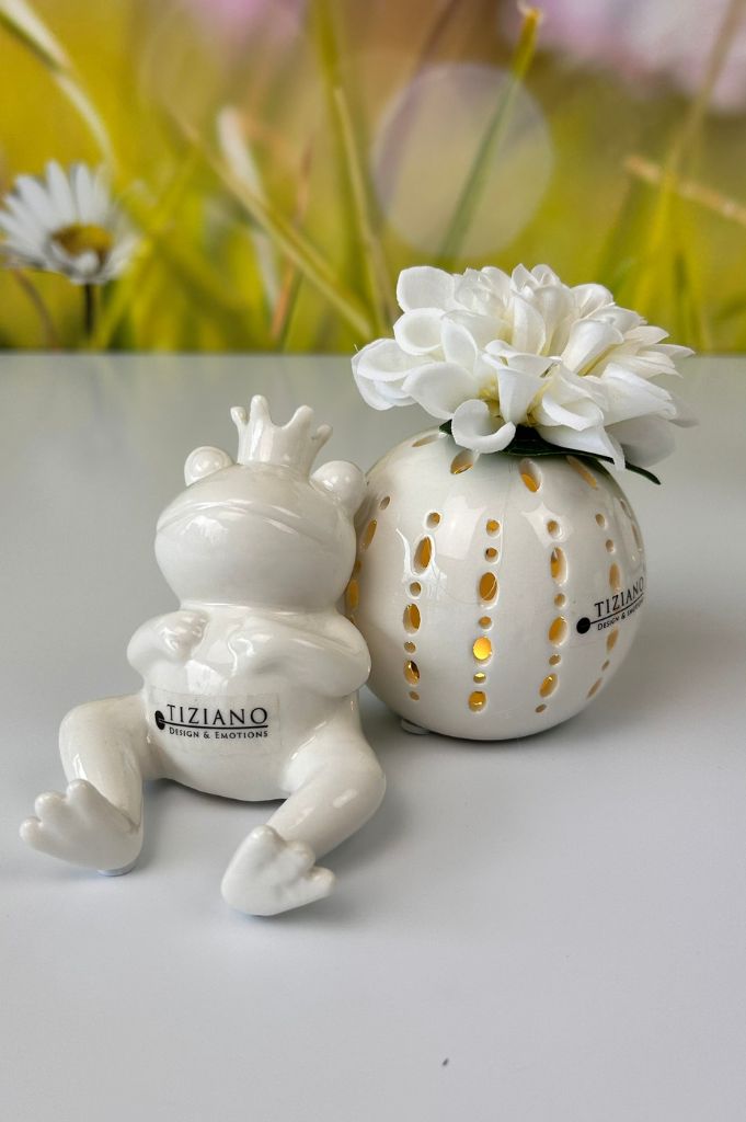 Dekoset Lichkugel Burano 8cm mit Froschkind Vico