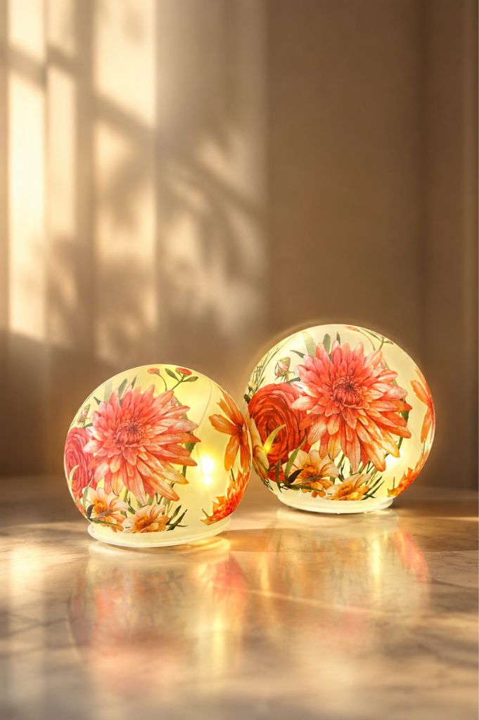 Deko Lichtkugel LED Sommerblumen