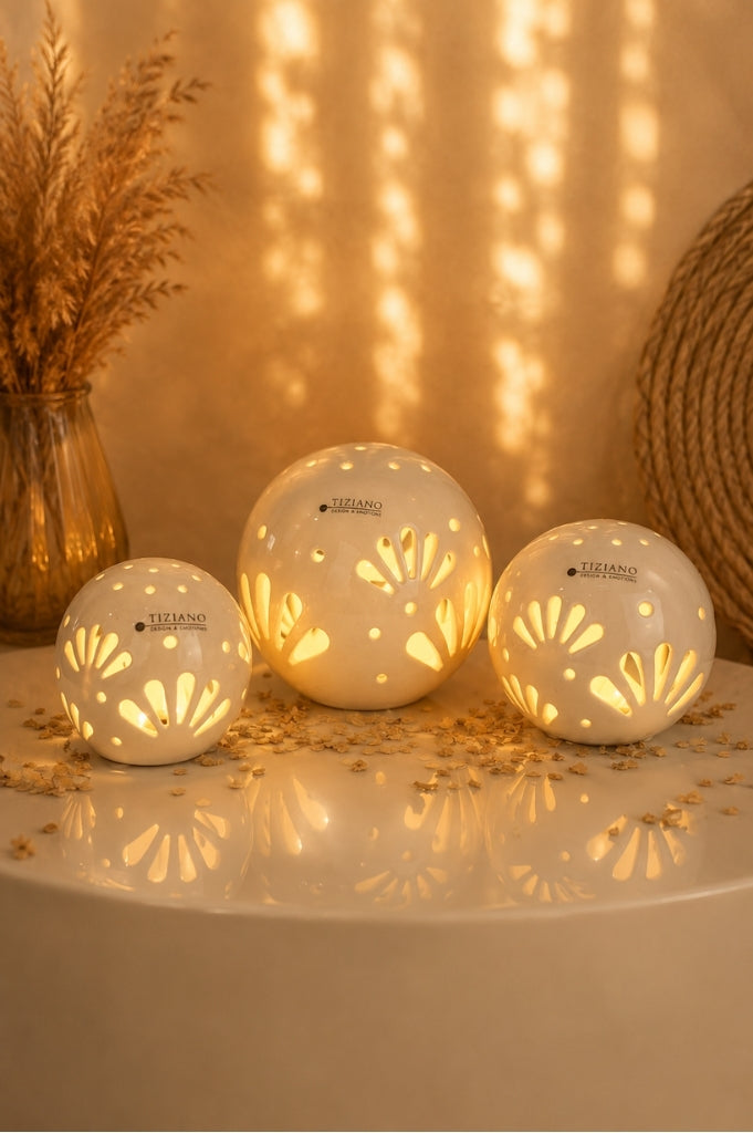 Lichtkugel Volano LED creme-weiß