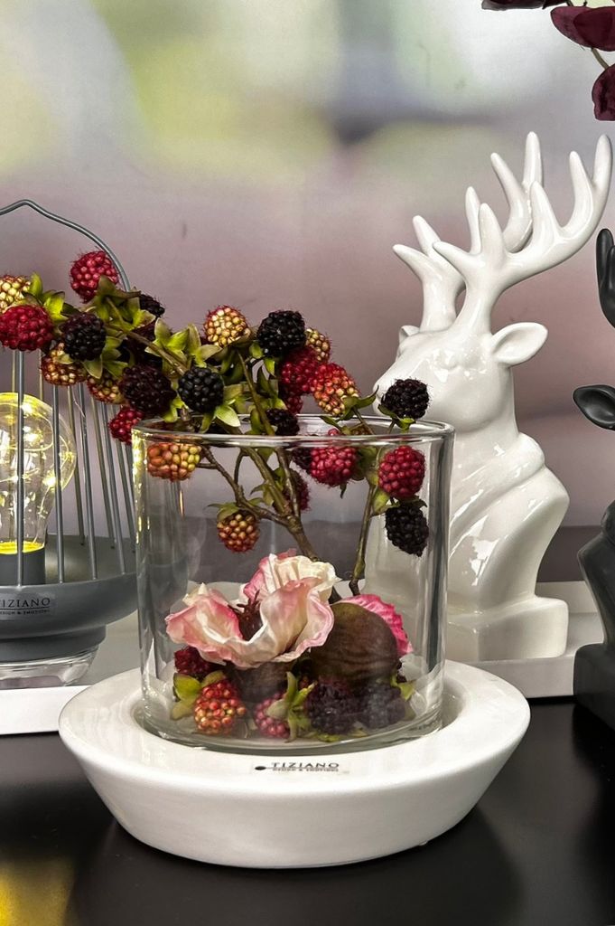 Windlicht Lini 19cm in 2 Varianten creme-weiß