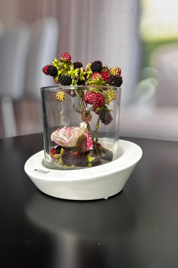 Windlicht Lini 19cm in 2 Varianten creme-weiß