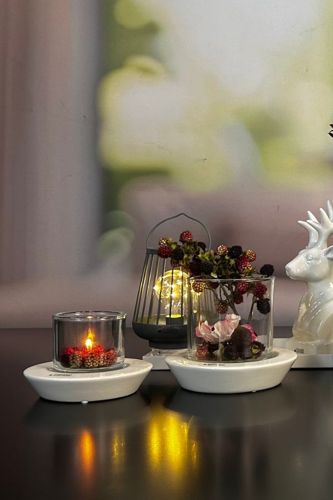 Windlicht Lini 19cm in 2 Varianten creme-weiß