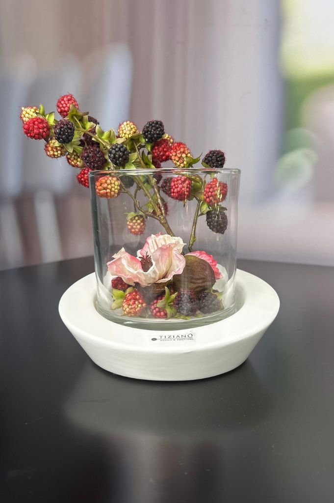 Windlicht Lini 19cm in 2 Varianten creme-weiß