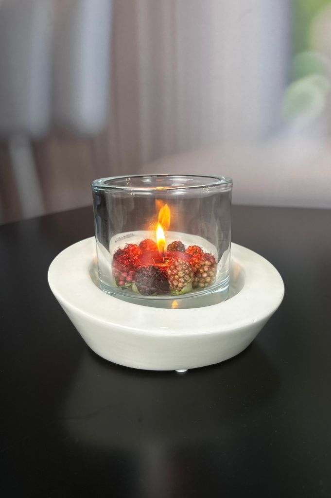 Windlicht Lini 16cm in 2 Varianten creme-weiß