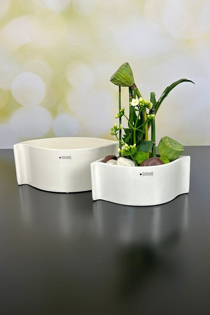 Jardiniere Locana creme-weiß