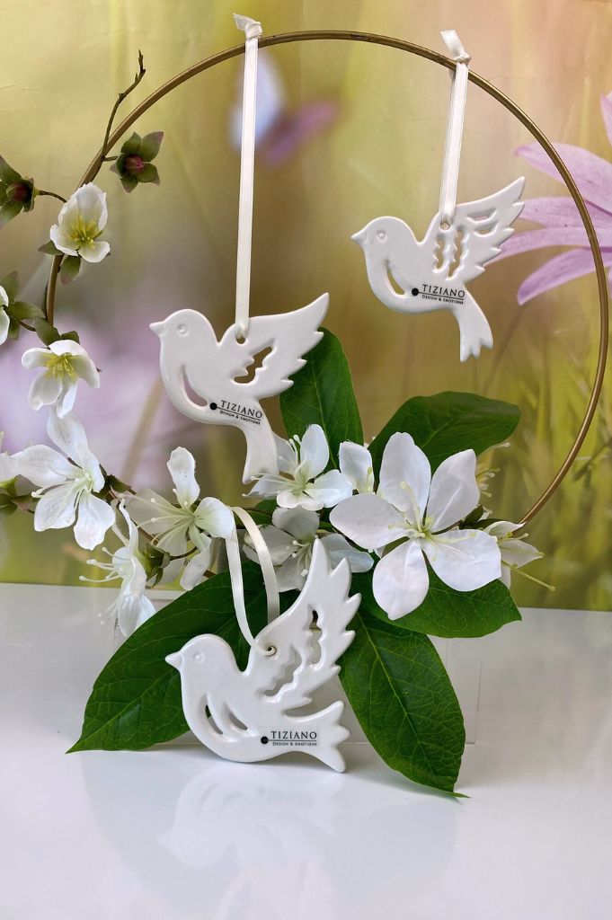 Hänger Vogel Lucy creme-weiß in verschiedenen Versionen