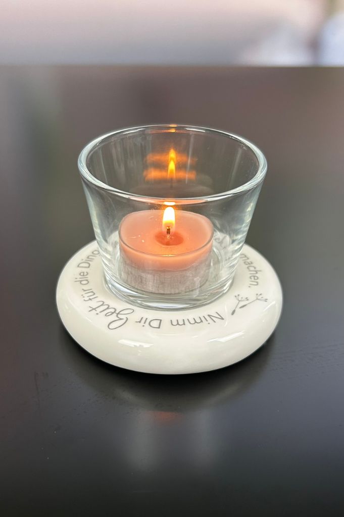 Dekolicht Lumina 10cm mit Schrift Nimm Dir Zeit...+Visco