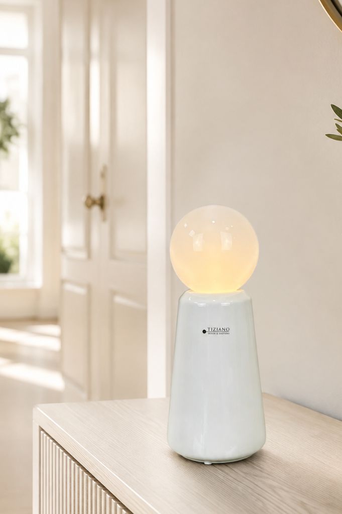 Lampe Luminara mit LED Birne creme-weiß