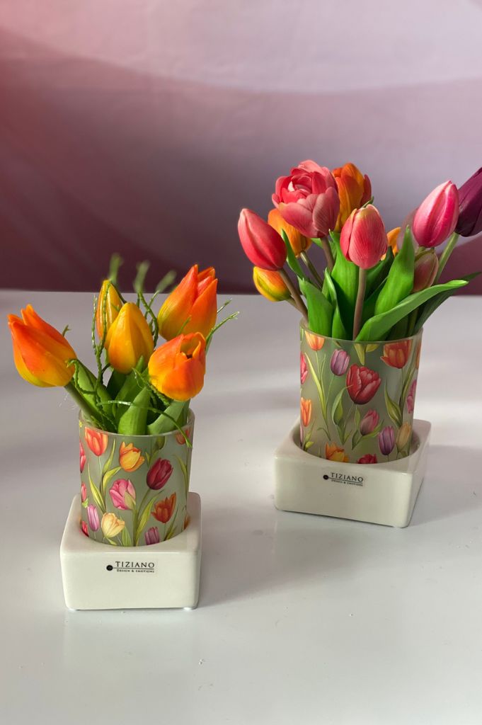 Dekoset Mantova mit Tulpenwindlicht